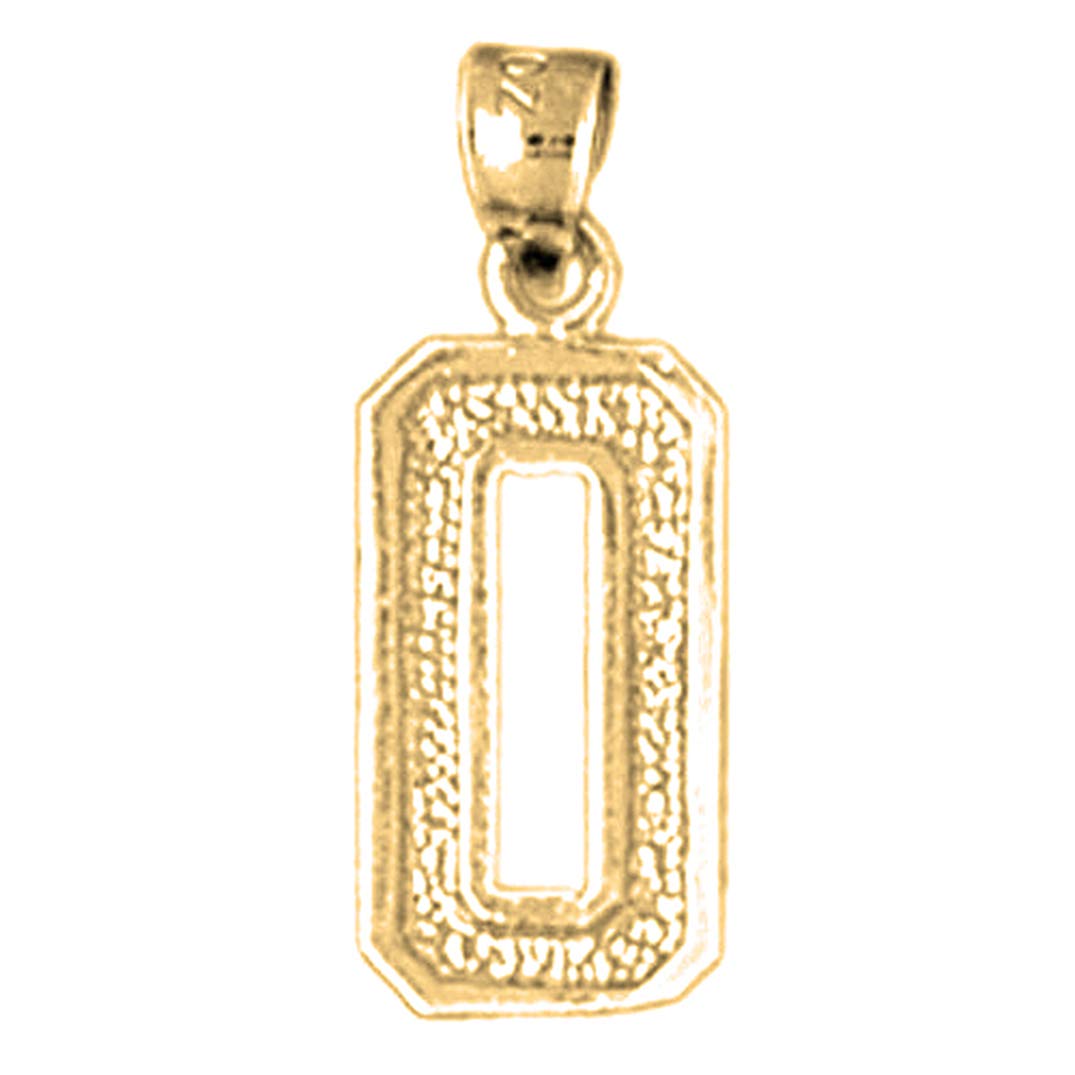14K Yellow Gold Plated 925 Sterling Silver Zero #0 Pendant Necklace - Perfect for Birthdays, Anniversaries & Gifts