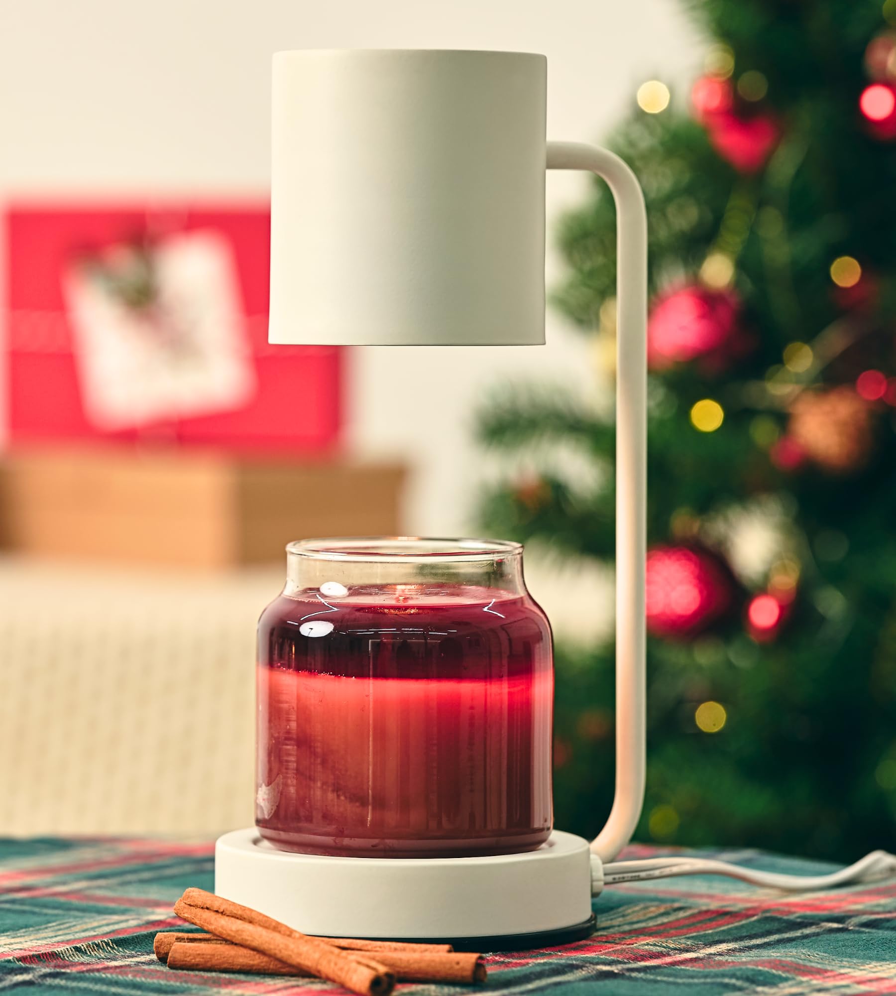 Cozyberry® Querencia Candle Warmer Lamp - Dimmable Yankee Candle Jar Warmer for Large & Small Candles, 110-120V Metal Melter (White) | Perfect for Home Decor, Relaxation, and Aromatherapy