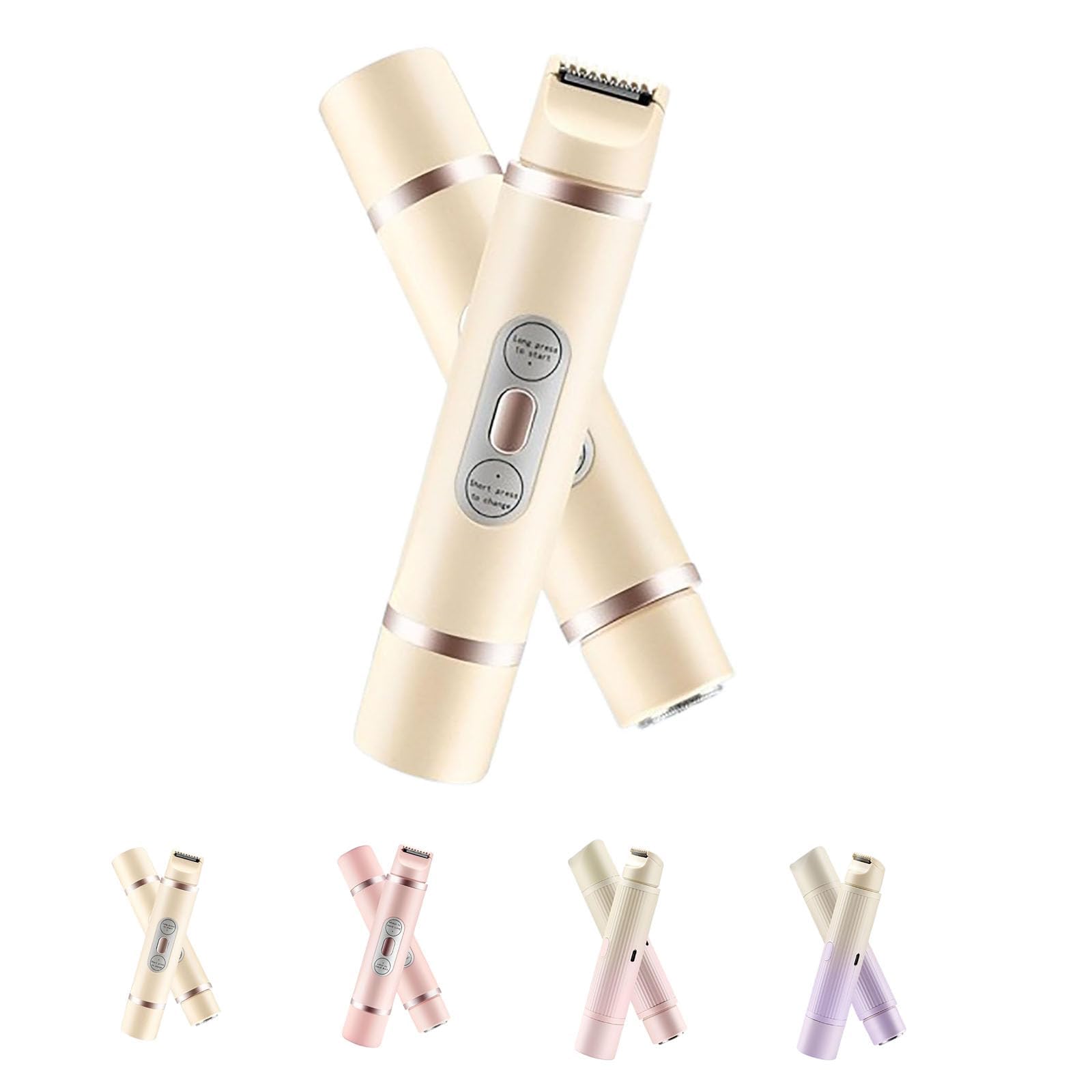 Favorabler-D Women's Electric Shaver - 2 in 1 Waterproof Lady Shaver for Smooth & Comfortable Shaving - Perfect for Legs, Underarms & Bikini Area (Beige)