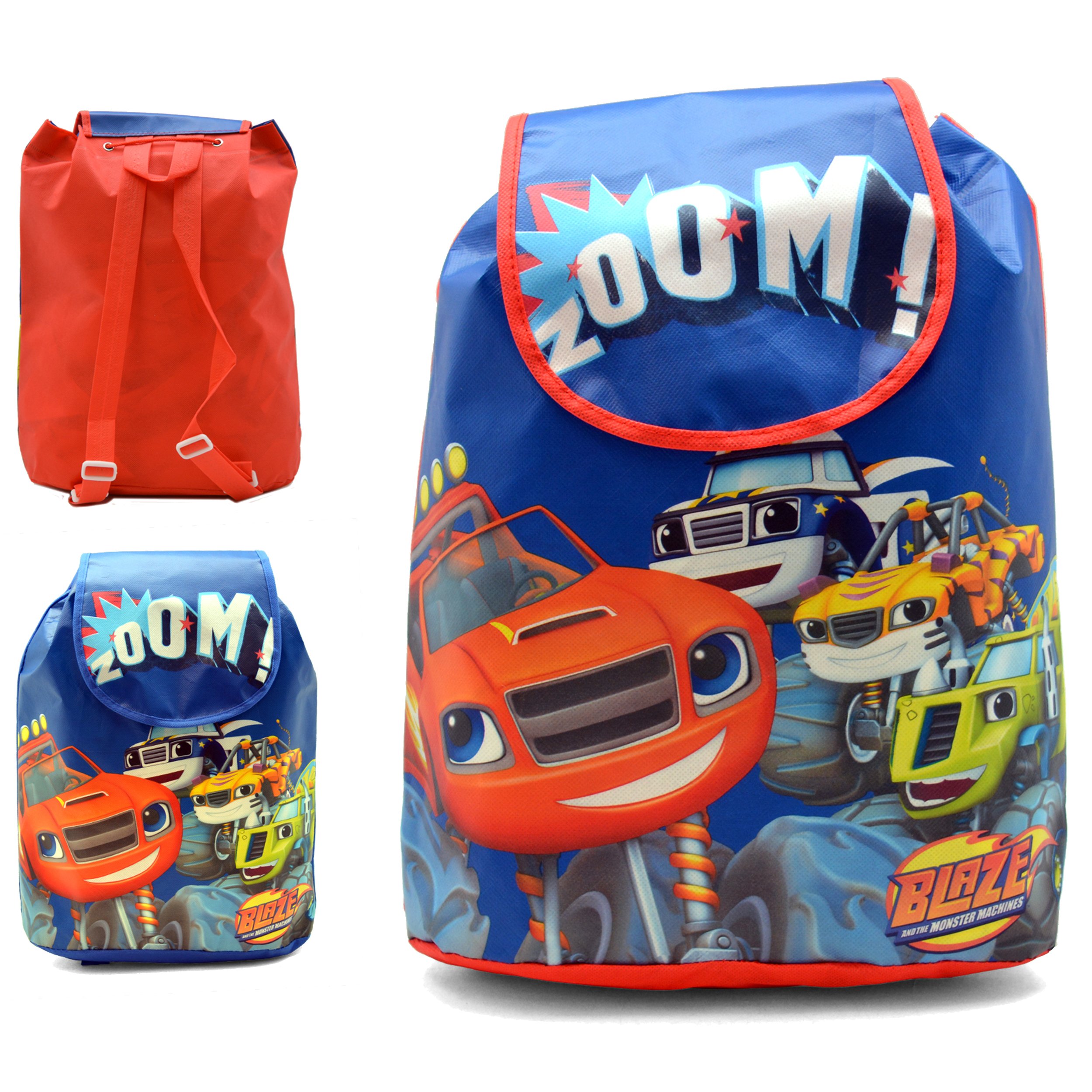 Blaze and The Monster Machines Backpack for Kids - 37cm Multicolor School Bag with Flap & Handles - Perfect for School, Travel & Outdoor Adventures