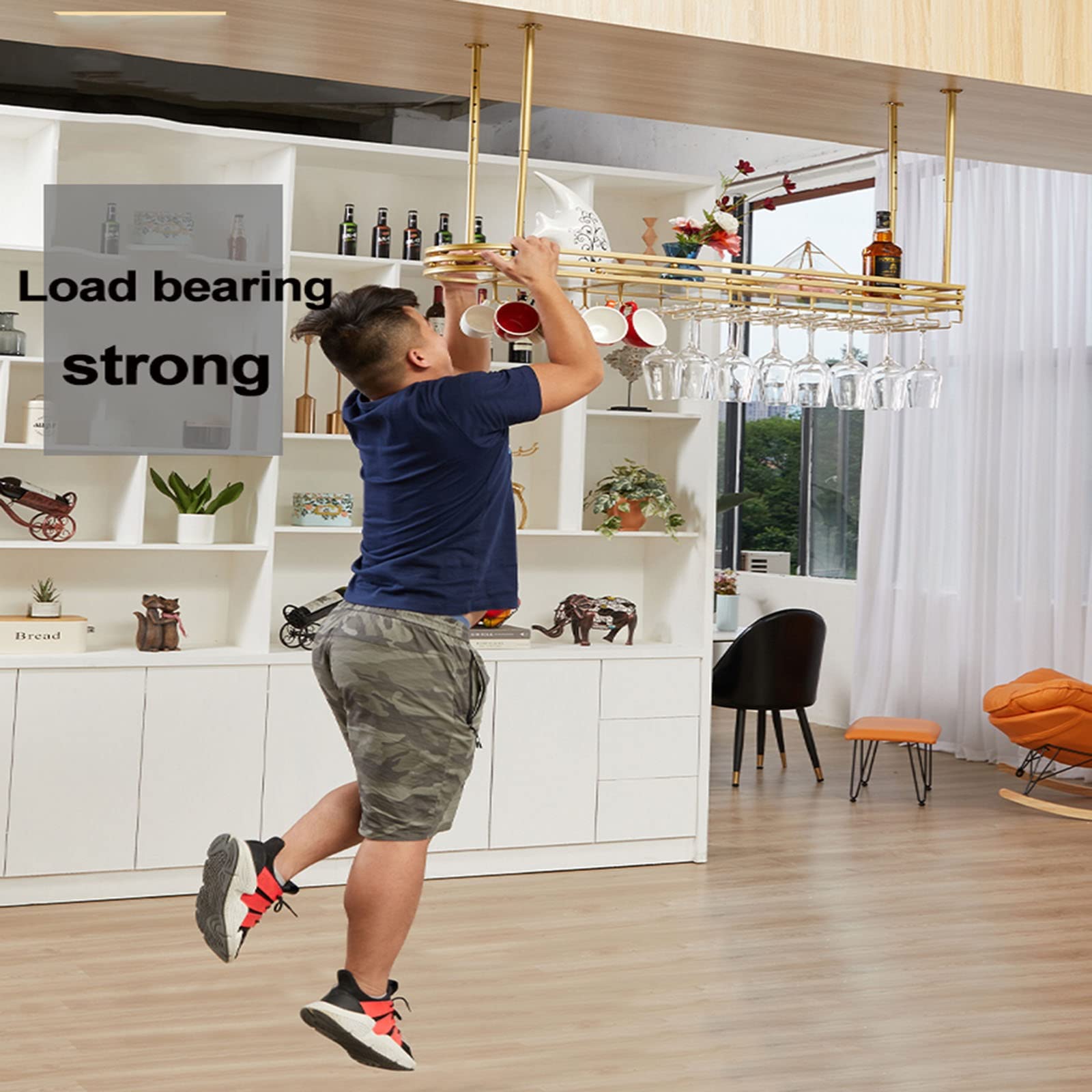 Adjustable Height Ceiling Wine Glass Rack - 31
