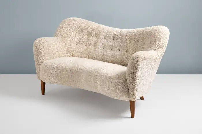 Handmade Designer Custom Love Seat Sofa by Alfred Kristensen - Luxury Home Decor for Living Room, Bedroom & Office - Perfect for Small Spaces and Cozy Corners