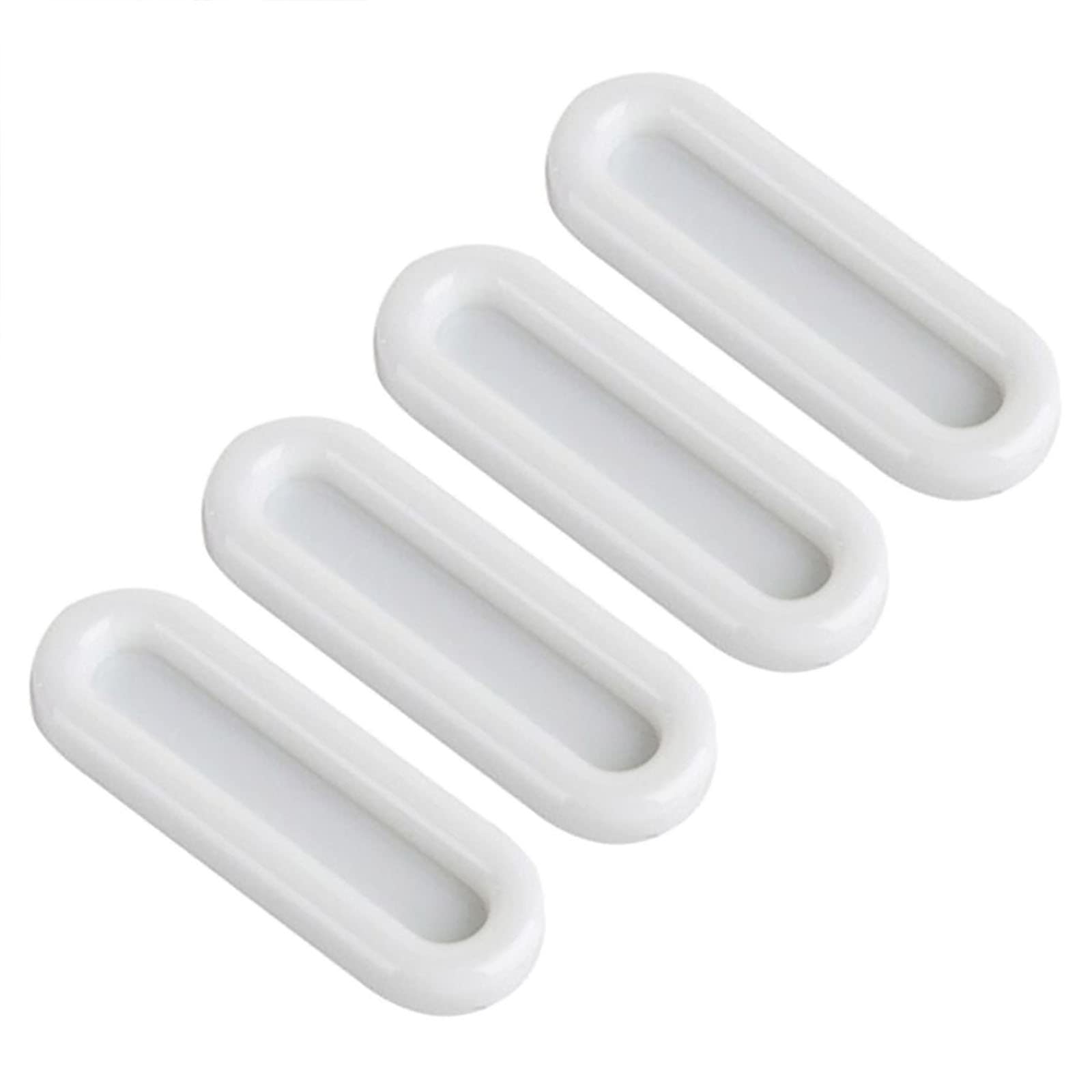4-Pack White Simple Auxiliary Door Handle Stickers - Household Glass Window & Wet Bar Faucet Copper Buckle Handles for Easy Opening (One Size) - Perfect for Kitchen Cabinets, Bathroom Doors & Office Windows