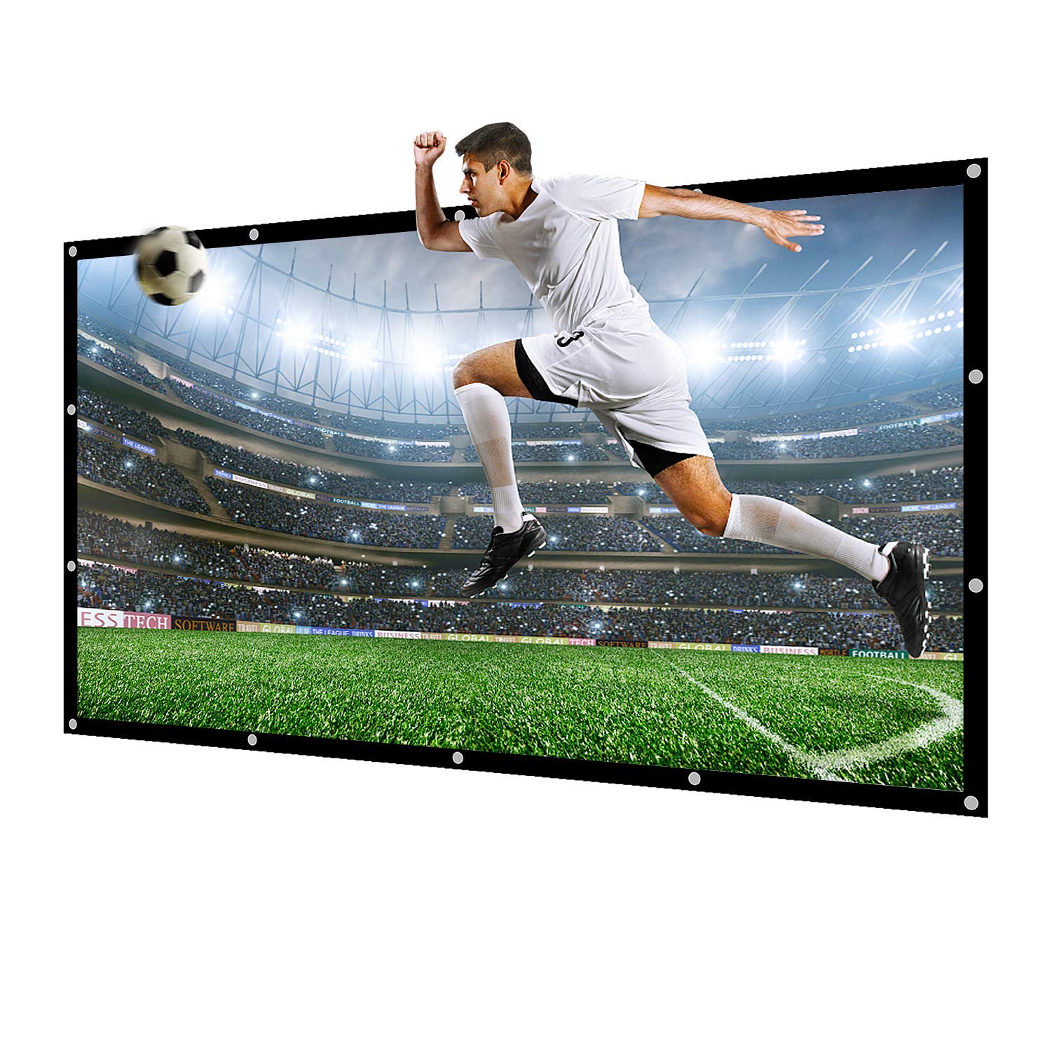 NIERBO 180 Inch Large Projector Screen - 16:9 HD Canvas Material for Movies & Presentations - Indoor/Outdoor Use for Home, Church, School (1.6 Gain) - Perfect for Movie Nights, Business Meetings & Educational Presentations