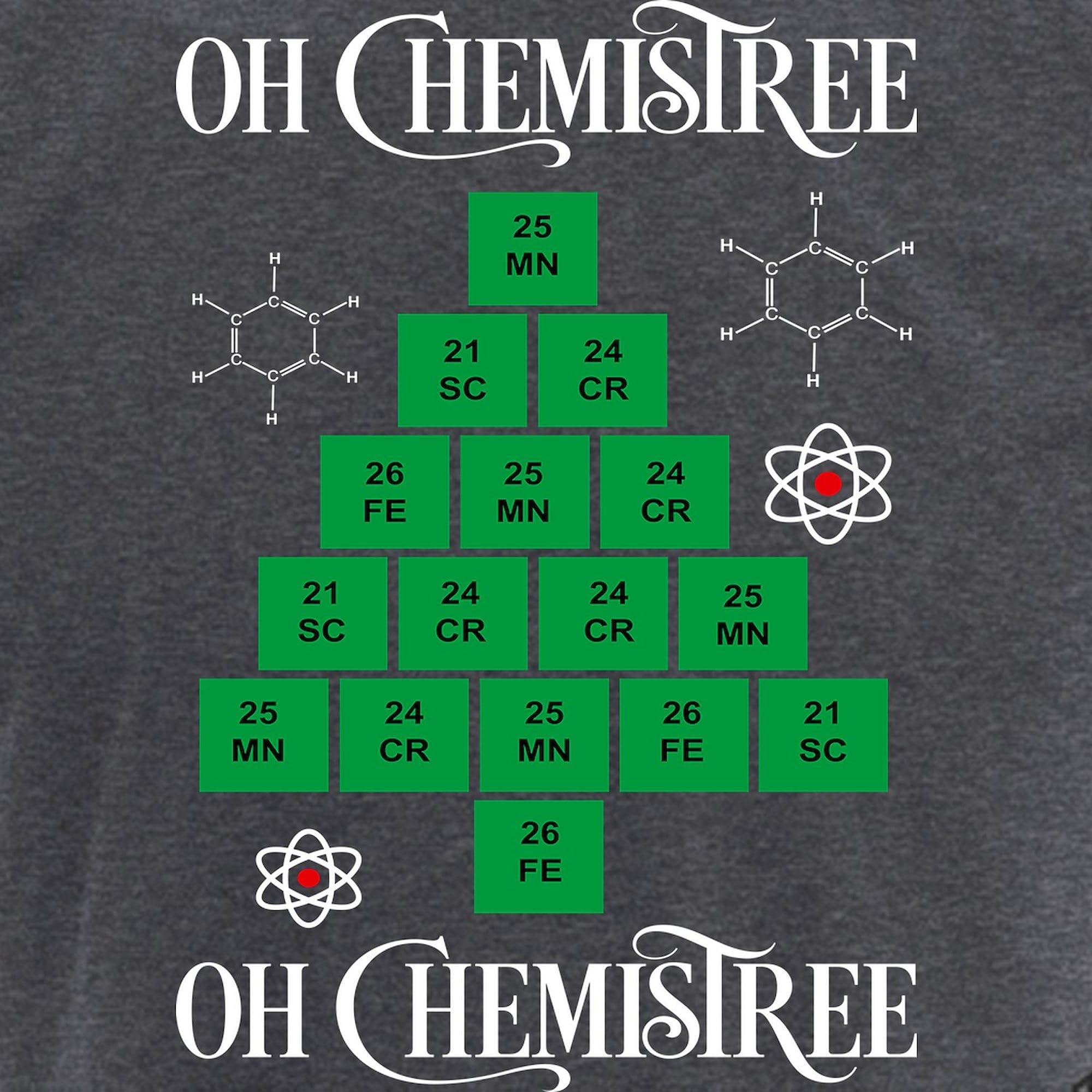 Chemistree Men's Charcoal Pajama Set - Funny Science Christmas Pajamas for Men - Cozy Holiday Sleepwear for Christmas Parties & Family Gatherings
