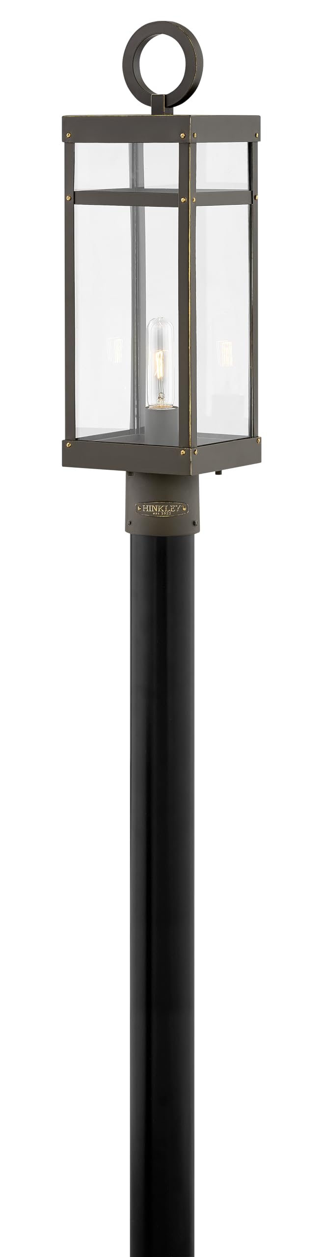 Hinkley Porter Collection 5W LED Outdoor Post Top Lantern - Oil Rubbed Bronze Finish, Medium Size for Patio, Garden & Walkway Lighting