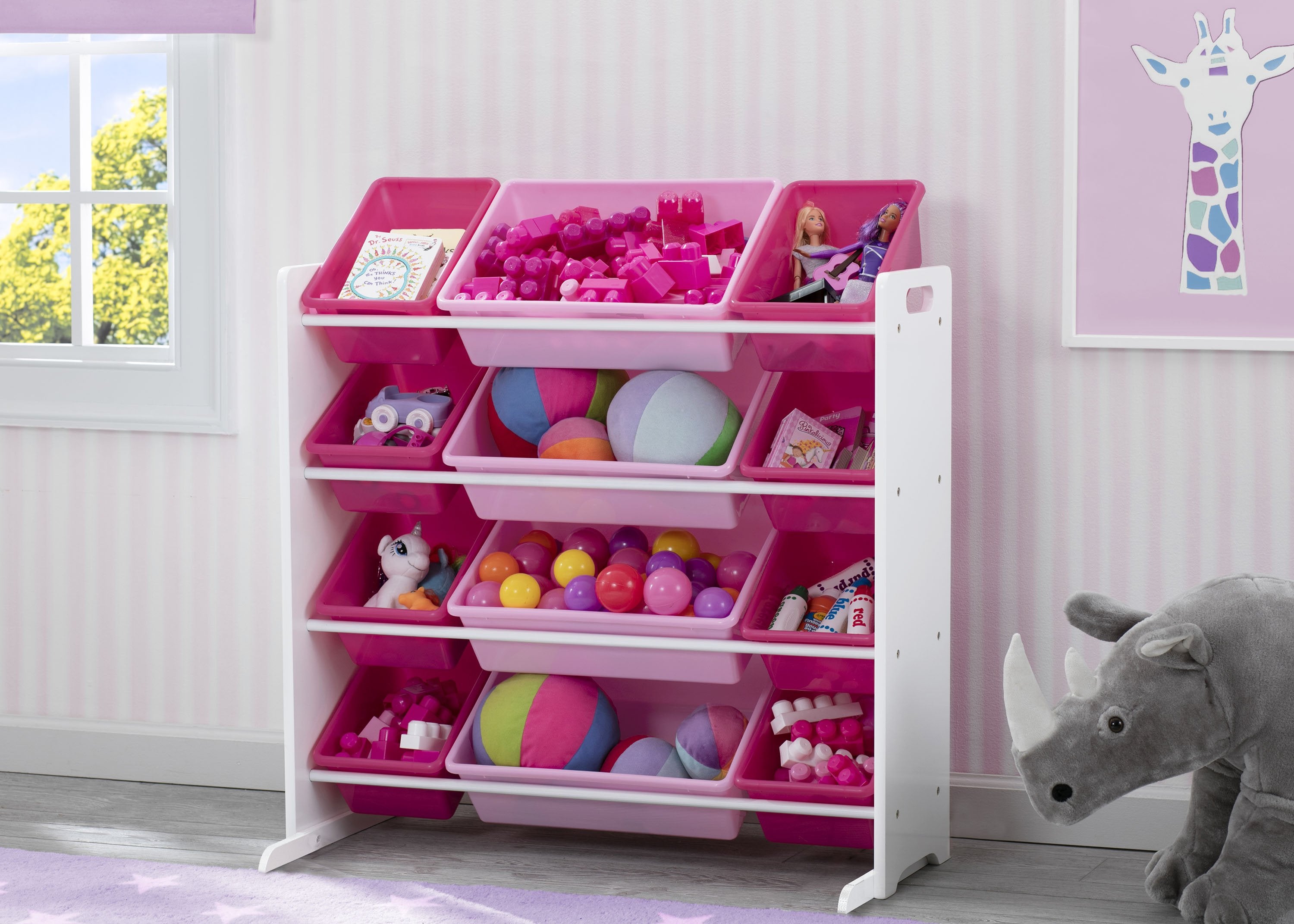 12-Bin Kids Toy Storage Organizer - Plastic Toy Box Organizer for Playroom, Bedroom & Nursery | Perfect for Organizing Toys, Books & Crafts