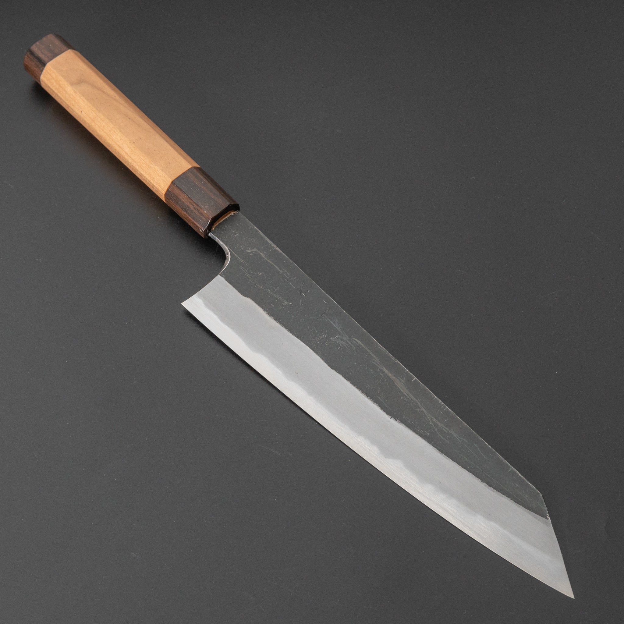 Hitohira Togashi Blue #2 Kiritsuke Gyuto 240mm Japanese Chef Knife - Kurouchi Finish with Cherry Wood & Ebony Handle - Perfect for Sushi, Meat Slicing & Precision Cutting