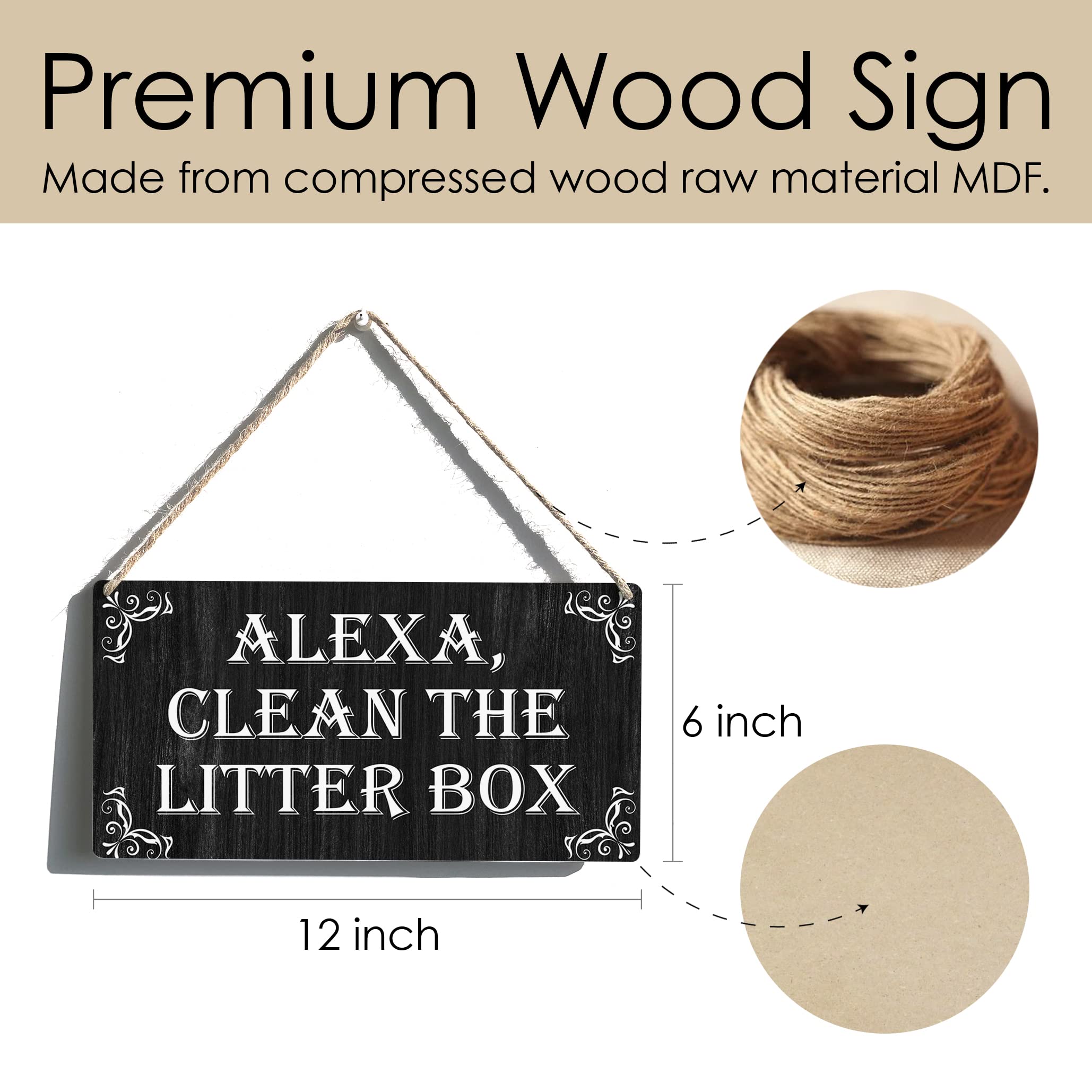 Rustic Wooden Cat Sign Plaque - Farmhouse Wall Decor for Pet Lovers, 12x6 Inch Hanging Home Art (Perfect for Living Room, Bedroom & Kitty Corner)