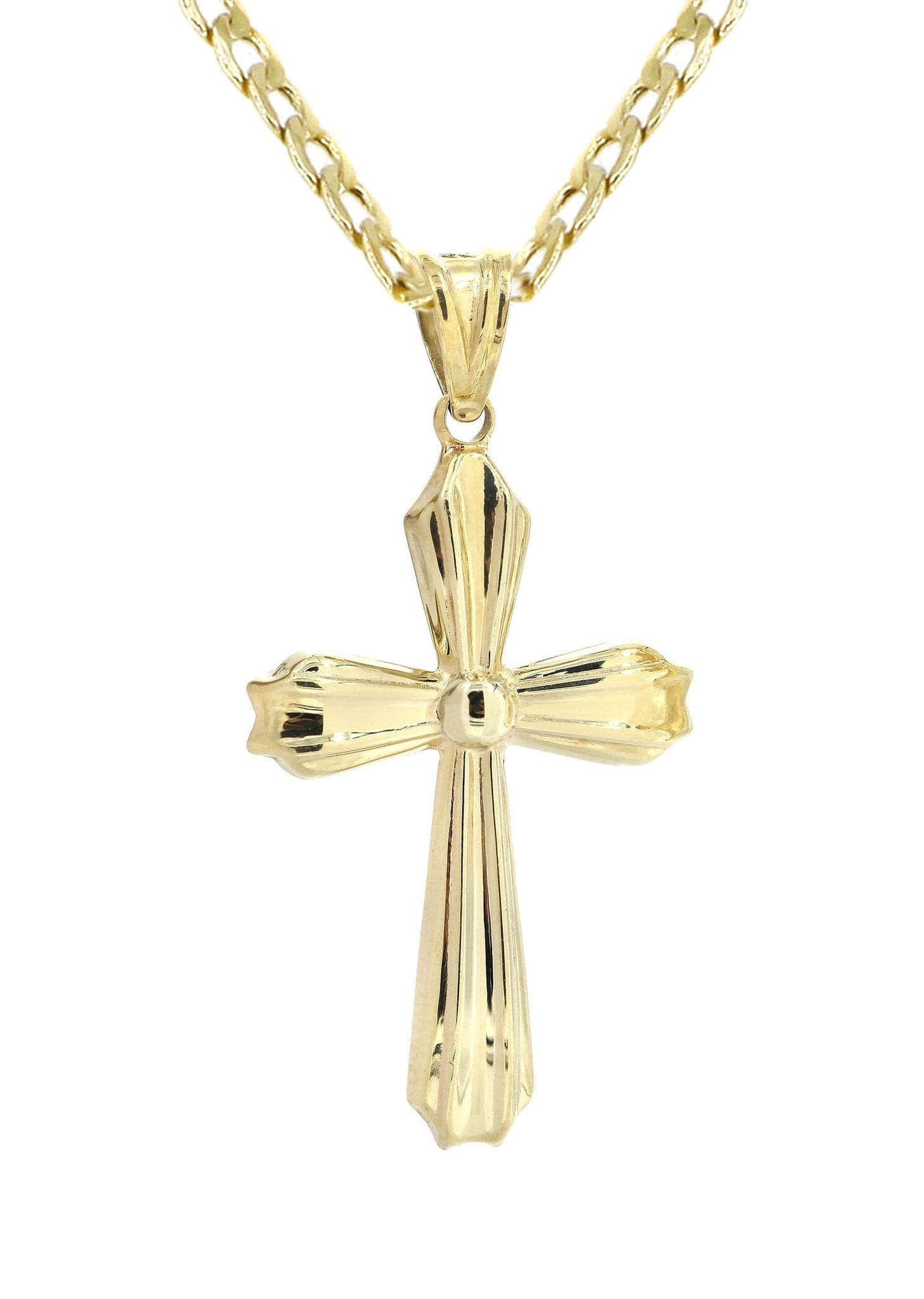 10K Gold Cross Necklace for Men - 6.22 Grams Religious Jewelry Gift for Baptism, Confirmation & Everyday Wear