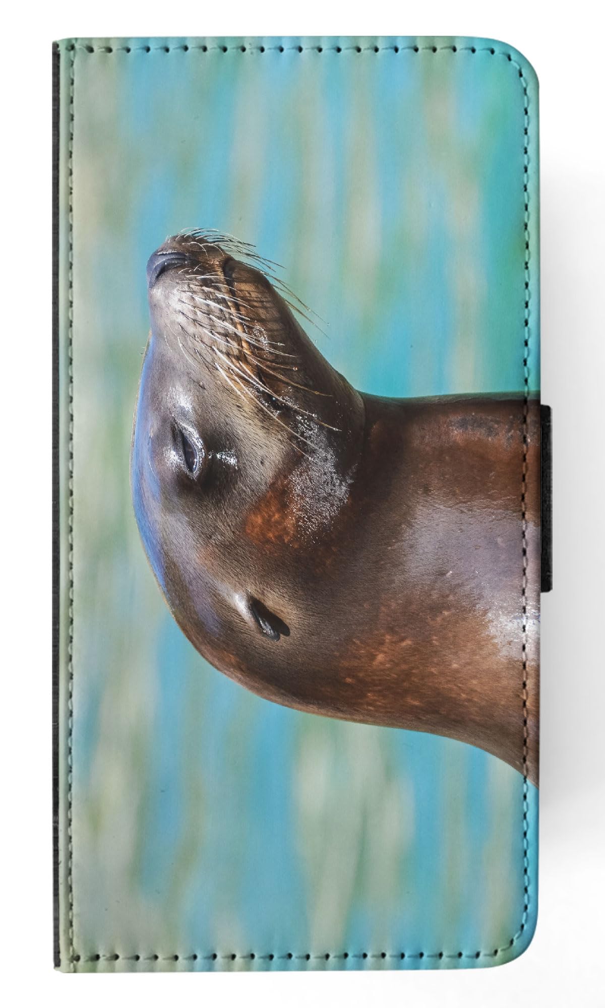 Cute Seal Aquatic Marine Mammal 2 Flip Wallet Phone Case for Apple iPhone 15 Pro Max - Stylish Protective Cover for Everyday Use & Travel