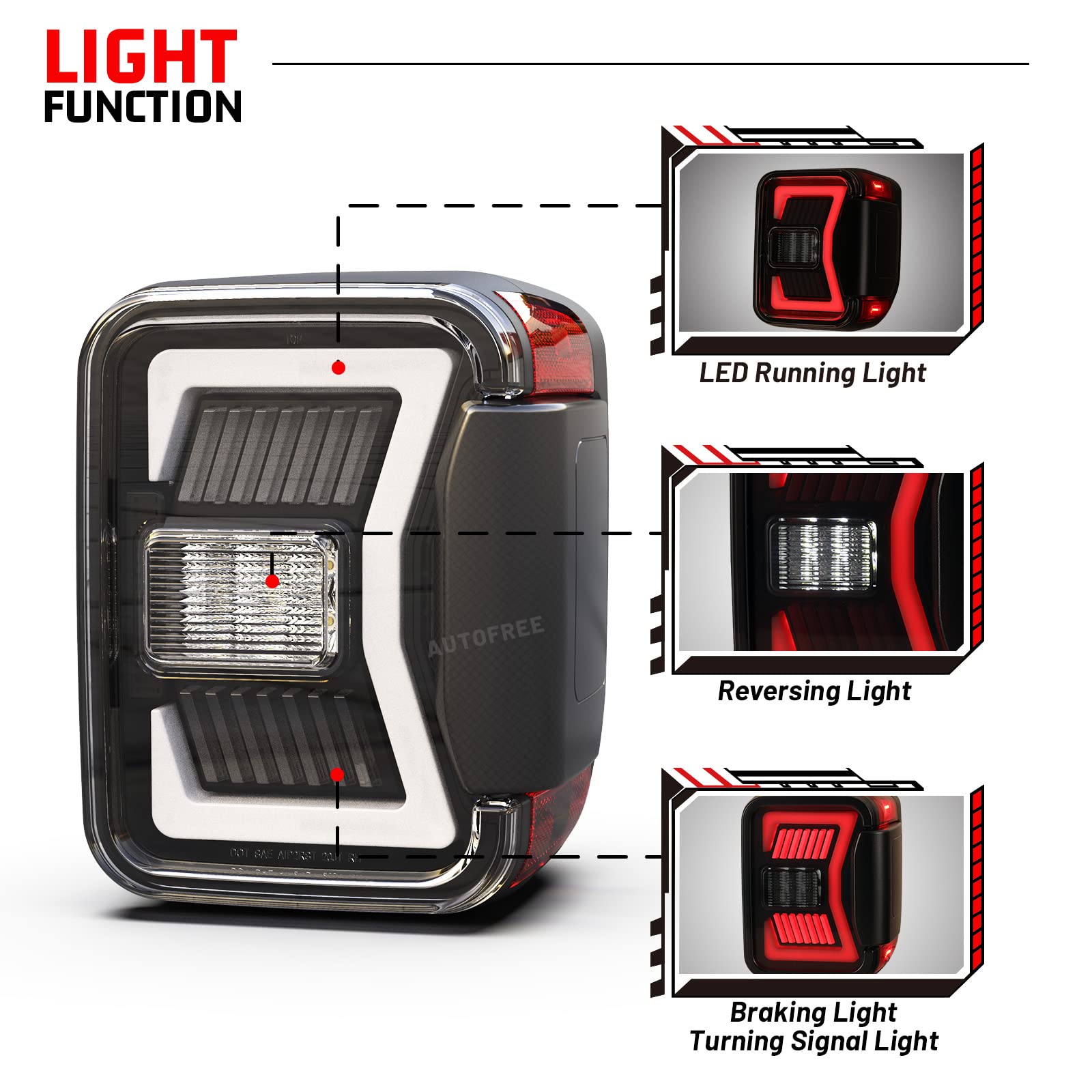 LED Tail Lights for 2019-2023 Jeep Gladiator JT - Sequential Turn Signal Tail Lamp Assembly Replacement with Clear Lens | Upgrade for Gladiator Pickup Truck, Off-Road & Night Driving Safety