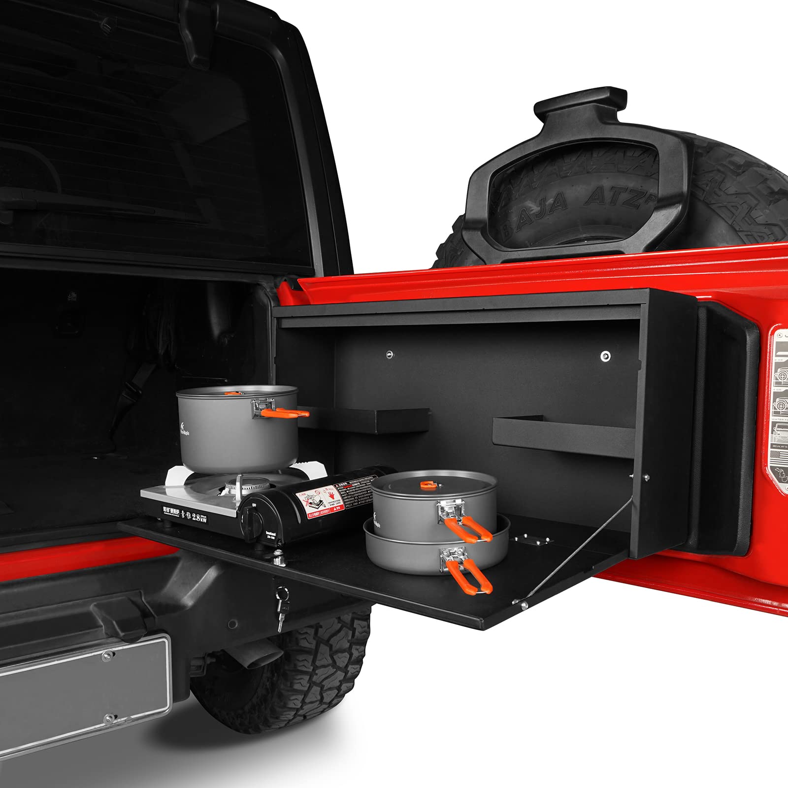 u-Box Wrangler Tailgate Table Storage Lock Box for Jeep Wrangler JL (2018-2025) | Heavy-Duty Cargo Organizer | Perfect for Camping, Off-Roading & Outdoor Adventures