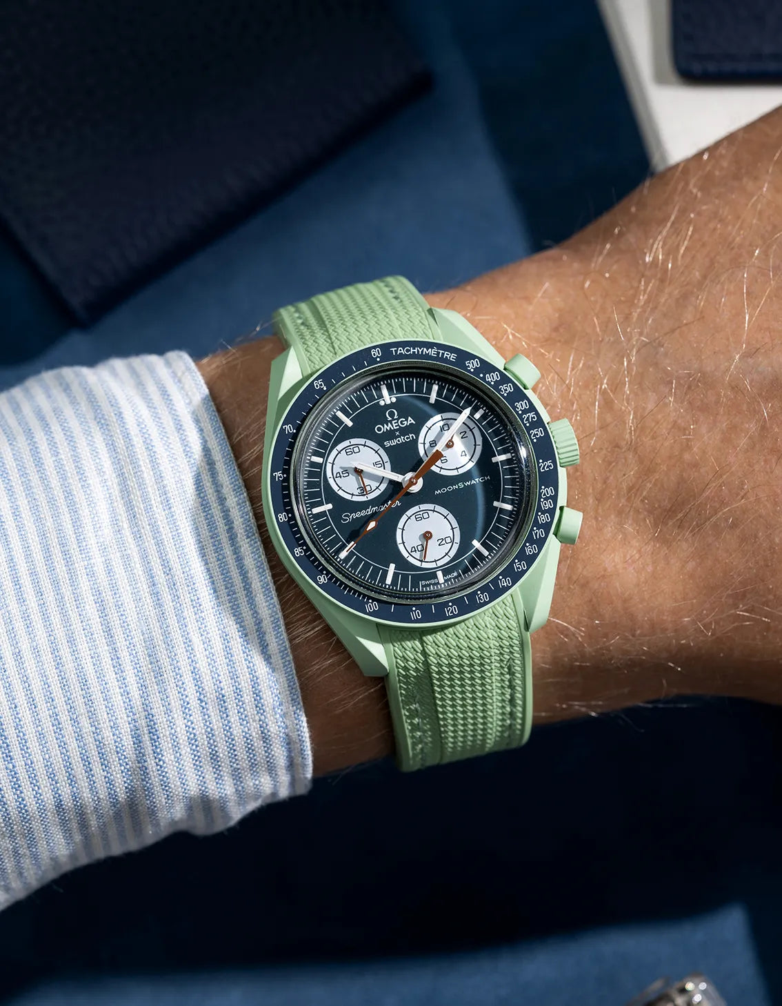 Curved Vertech Rubber Watch Strap in Mint Green - Durable & Comfortable for Sports, Outdoor & Everyday Wear