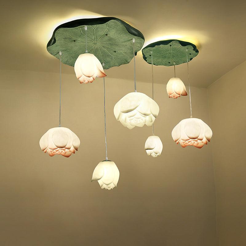 Elegant Lotus Flower Chandelier - Modern Crystal Ceiling Light Fixture for Living Room, Bedroom & Dining Room Decor | Perfect for Home, Wedding & Luxury Interior Design
