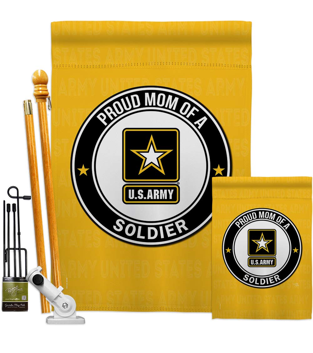 Double-Sided USA Made Military Garden Flag 28x40 Inch - Army Soldier Mom Proud Veteran Gift, Armed Forces Rangers Decorative Yard Banner for Patriotic Home & Outdoor Decor