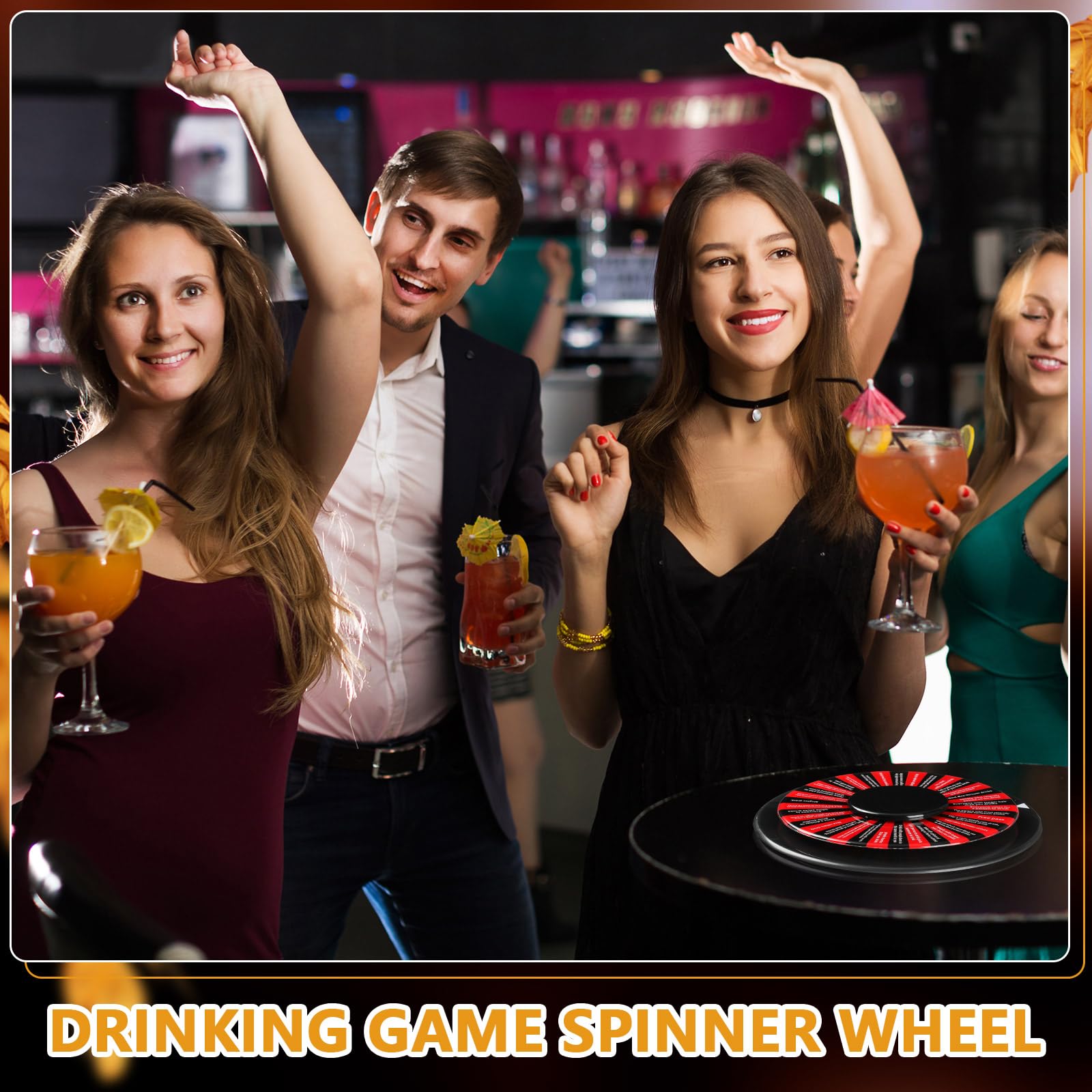 Libima 9.5 Inch Prize Wheel Spinner with 36 Slots - Spin Wheel Table for Team Building Games, Carnival, Holiday Parties & Office Events - Classic Drinking Style Fortune Turntable for Home & Work Celebrations