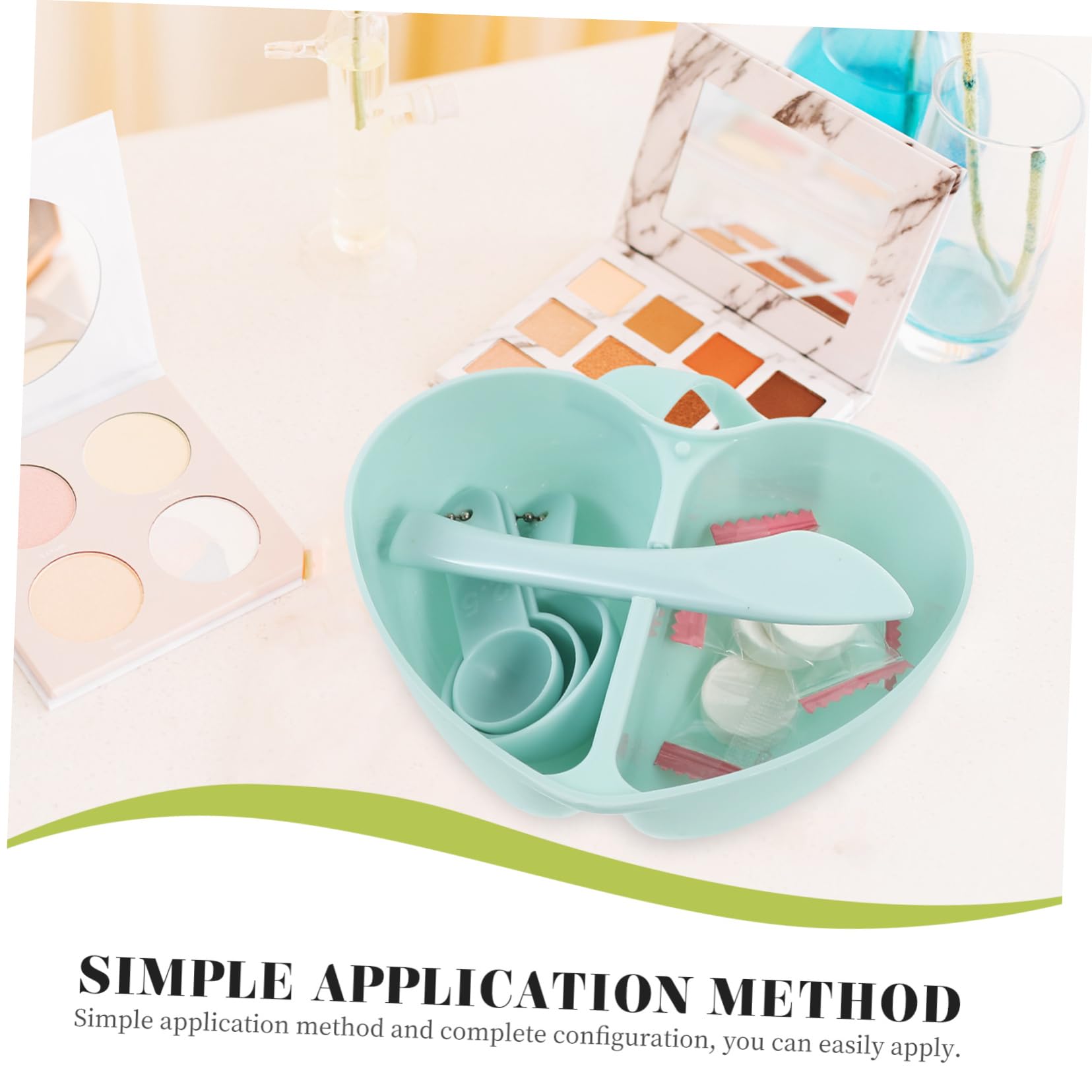 Heart-Shaped Mask Mixing Bowl Set - DIY Facial Mask Mixing Bowl with Stirrer Stick for Beauty & Spa - Perfect for Clay, Mud & Sheet Masks at Home or Salon