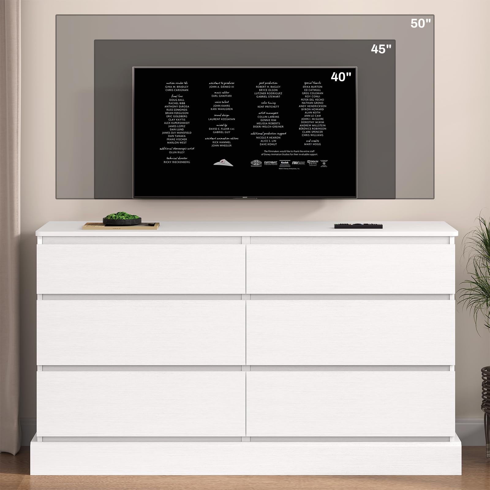 Hasuit 6-Drawer Double Dresser, 51.5
