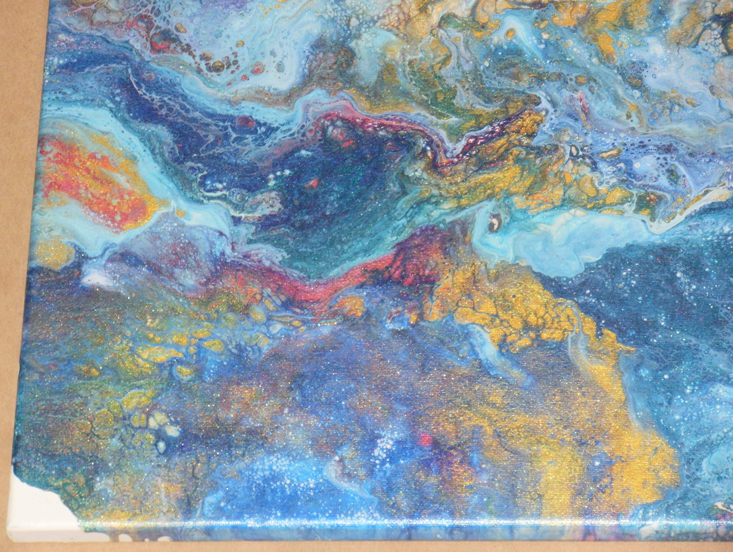 Dutch Flow 3 - Original Abstract Expressionist Acrylic Flow Painting on Canvas Wall Art (16x20 Inches) - Perfect for Modern Living Room, Office & Home Decor