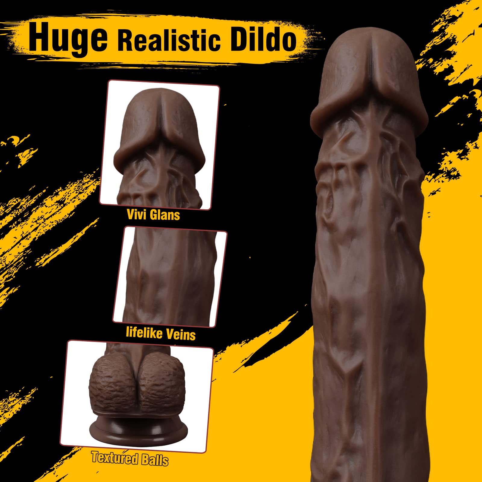 FIDECH 9.8 Inch Realistic Black Telescopic Thrusting Vibrator Dildo - Rotating & Heating Silicone Sex Toy for G Spot, Clitoral & Anal Stimulation | Women & Couples Pleasure | Perfect for Solo Play, Partner Intimacy & Spicing Up Your Sex Life