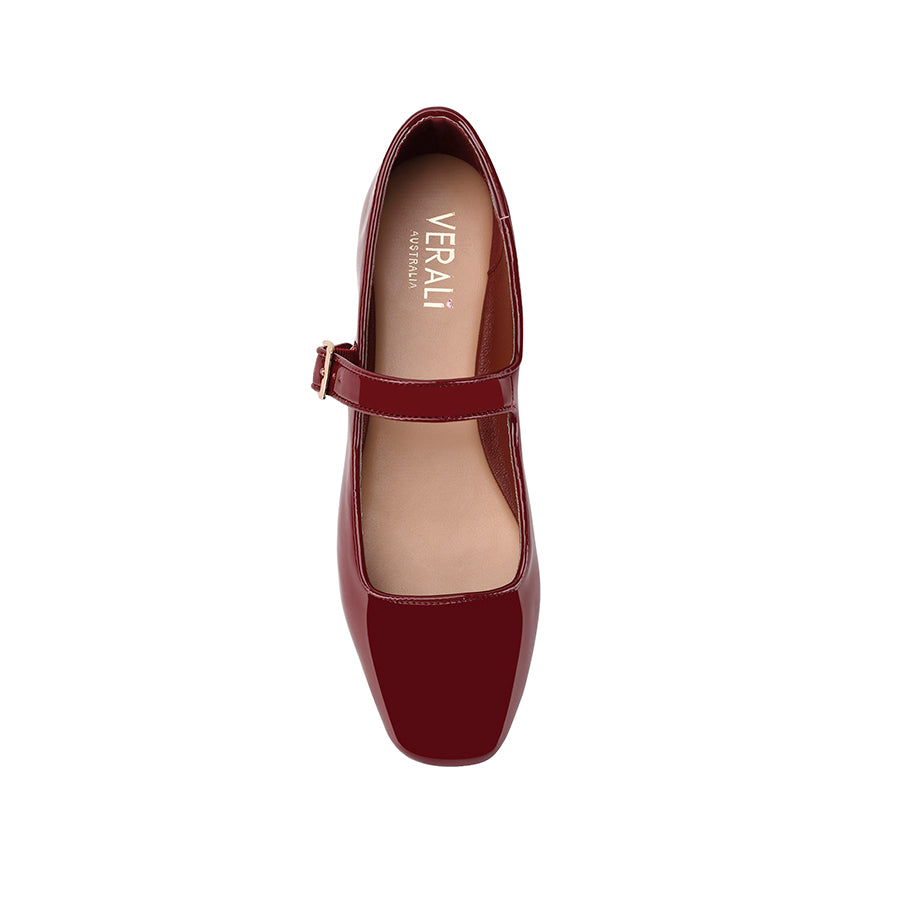 Eden Mary Jane Flats - Wine Patent Leather Women's Shoes for Comfort & Style | Perfect for Work, Casual & Special Occasions