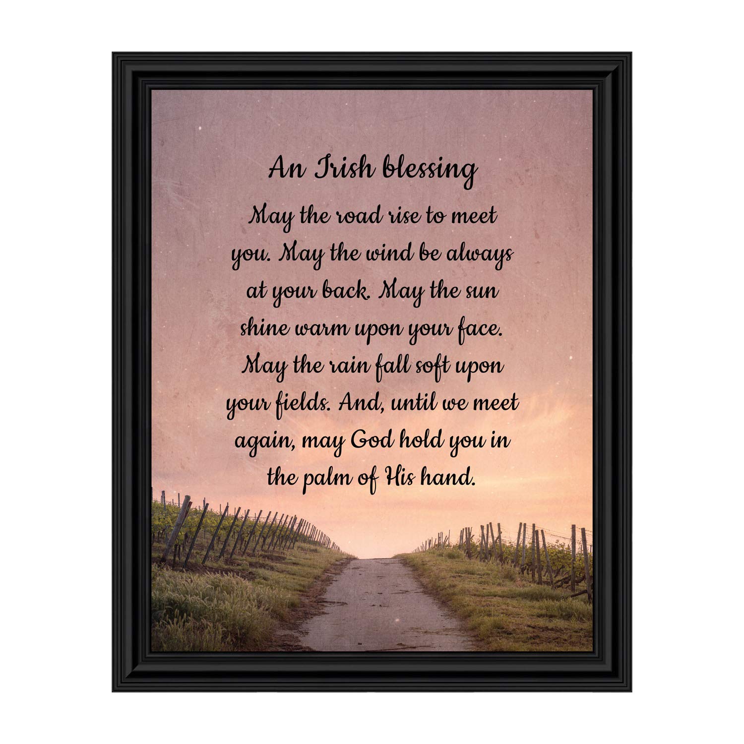 Celtic Irish Blessing Wall Decor - May the Road Rise Up to Meet You Sign - Rustic Home Blessing Art for Housewarming Gifts - Perfect for Living Room, Bedroom or Entryway Decor