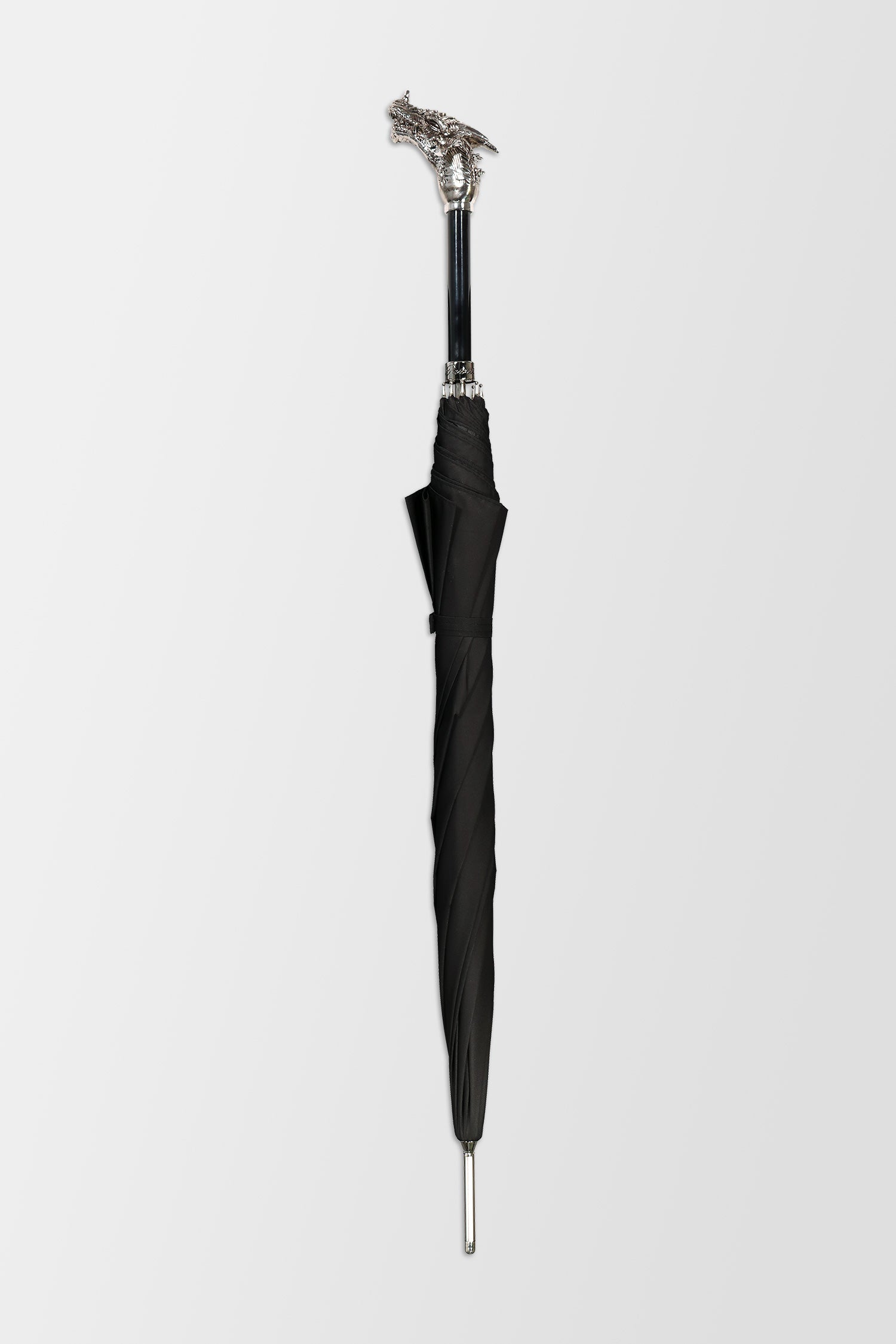 Pasotti Black Dragon Umbrella - Luxury Windproof Men's Umbrella with Wooden Handle - Perfect for Business, Travel & Formal Occasions
