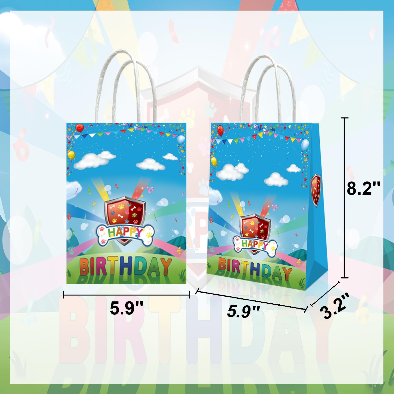 20-Piece Dog-Themed Party Decorations Kit - Includes Birthday Party Supplies, Gift Bags & Candy Bags for Kids (Boys & Girls) - Perfect for Dog Birthday Parties, Themed Events & Classroom Celebrations