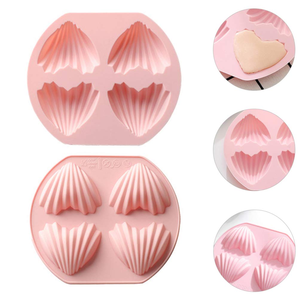 2-Pack Heart-Shaped Nonstick Cake Pans for Baking Cupcakes & Cakes - 4-Inch Baking Molds for Oven, Perfect for Valentine's Day, Birthdays & Party Desserts