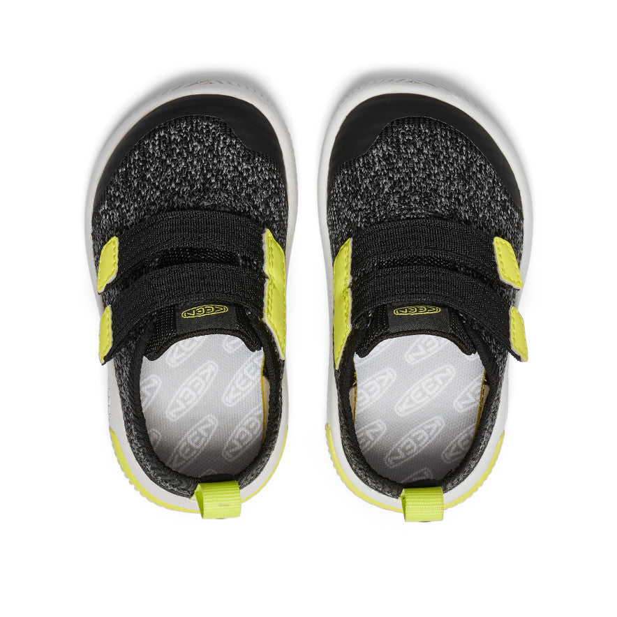KNX Toddlers' Knit Double Strap Shoes - Black/Evening Primrose | Comfortable & Stylish Baby Walking Shoes for Playtime & Outdoor Adventures