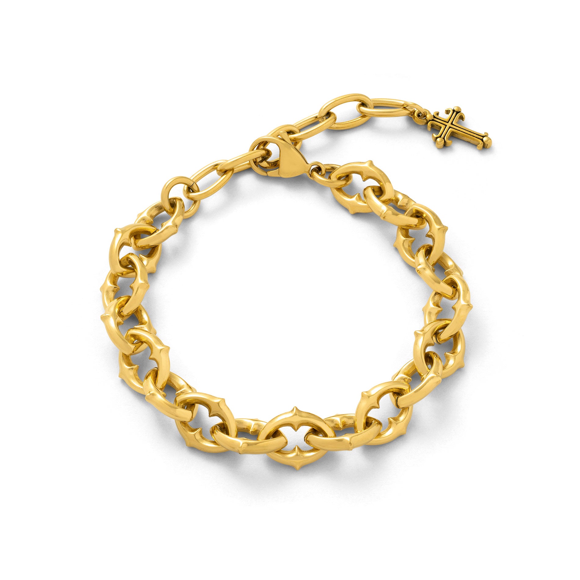 9mm Spiked Bracelet for Women & Men - Gothic Punk Fashion Jewelry in Gold - Perfect for Concerts, Parties & Edgy Outfits