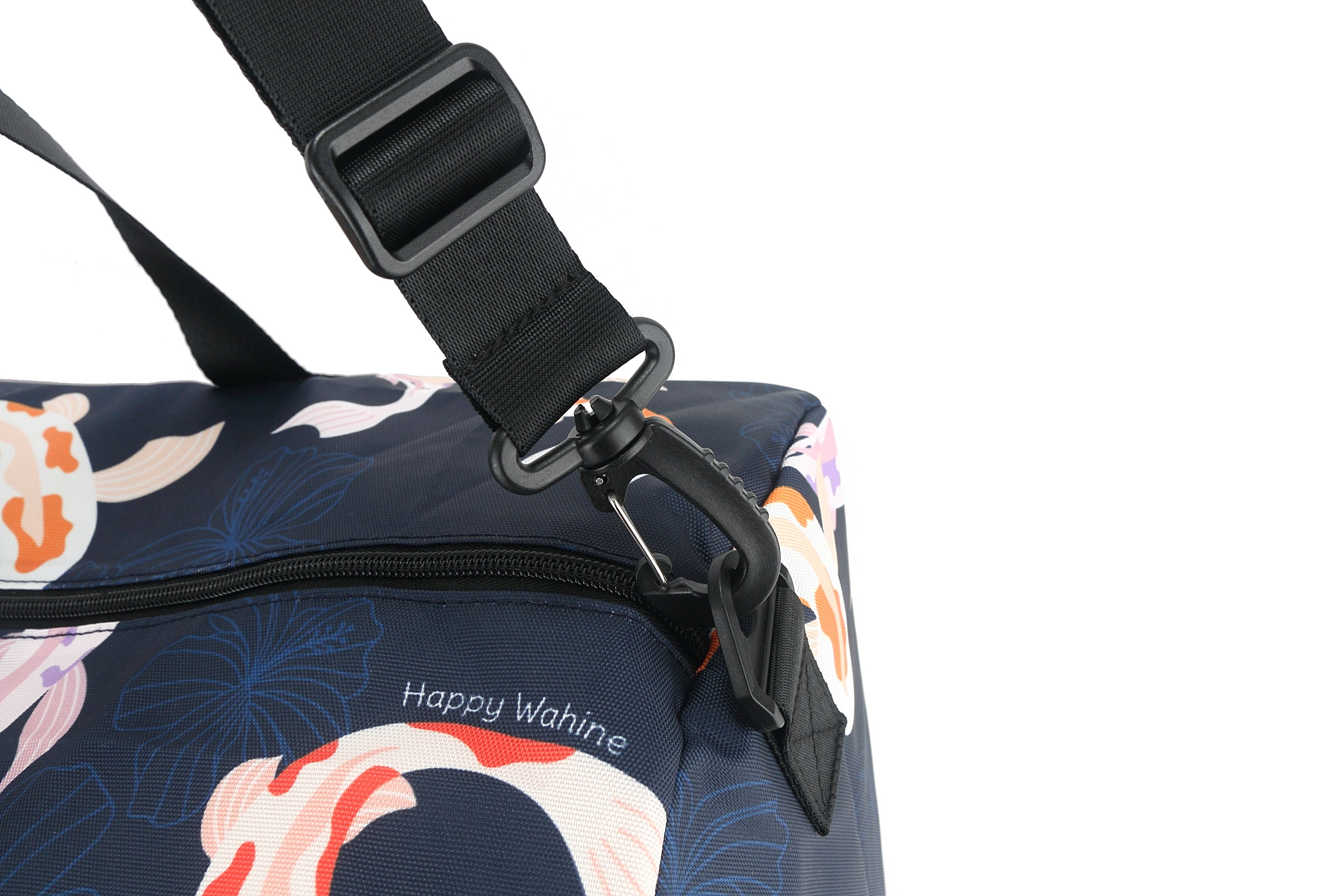 Stephanie Koi Navy Duffle Bag - Waterproof Travel Duffel for Gym, Sports & Weekend Getaways