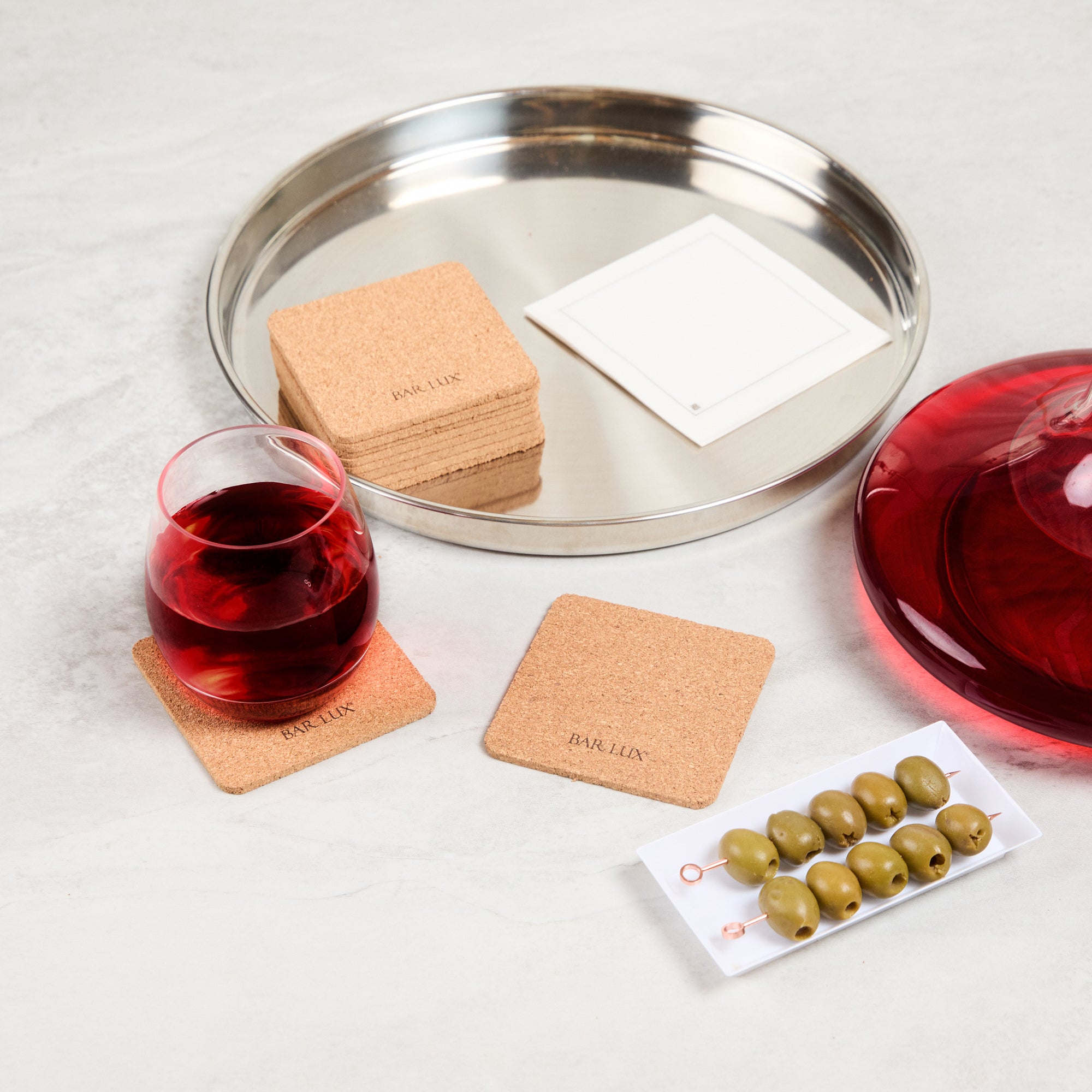 Premium Square Cork Coasters Set - 3.5