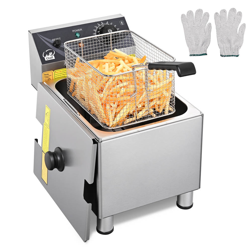 TheLAShop 3.2 Gallon Deep Fryer with Single Basket - 1800W Electric Oil Fryer for Home & Restaurant Use - Perfect for Frying Chicken, Fish, French Fries & More (120V)