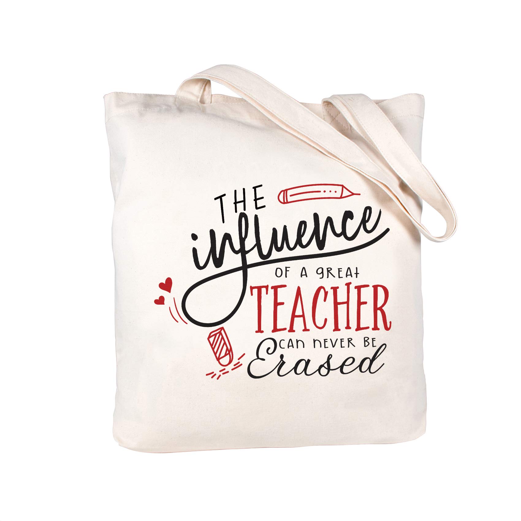 ELEGANTPARK Teacher Appreciation Gifts - Cotton Canvas Tote Bag for Women with Interior Pocket - Perfect for Valentine's Day, Birthday, Graduation, Christmas & Thank You Gifts - Ideal for School, Work, Shopping & Daily Use