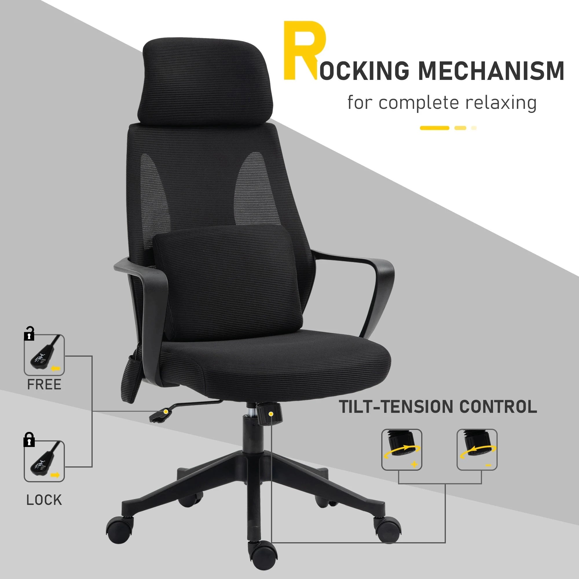 Premium High Back Ergonomic Executive Office Chair with Adjustable Lumbar Support & Massage Function - Perfect for Home Office, Gaming Setup, and Long Work Sessions
