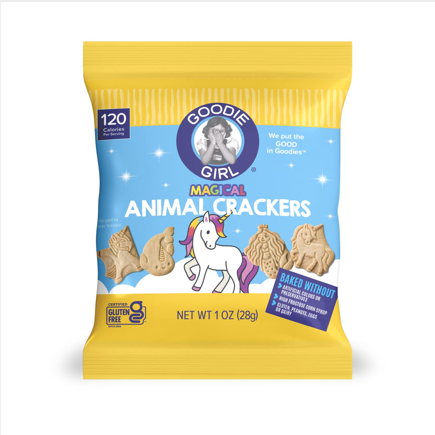 Goodie Girl Gluten Free Animal Crackers Snack Packs - 10 Pack | Vegan, Allergy Friendly (Peanut/Dairy/Egg Free), 120 Calorie per Pack | Perfect for School Lunches, Travel & Healthy Snacking