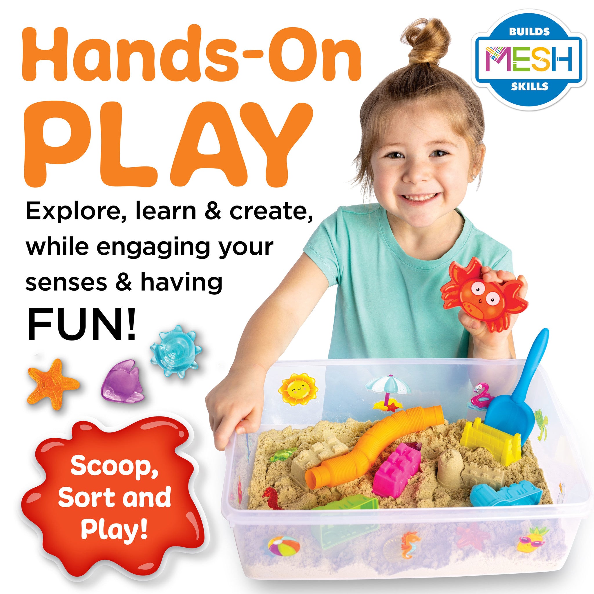 Sensory Bin Beach Toys for Kids - 6449000 - Fun Sand & Water Play Set for Toddlers, Perfect for Beach, Pool, and Outdoor Sensory Activities