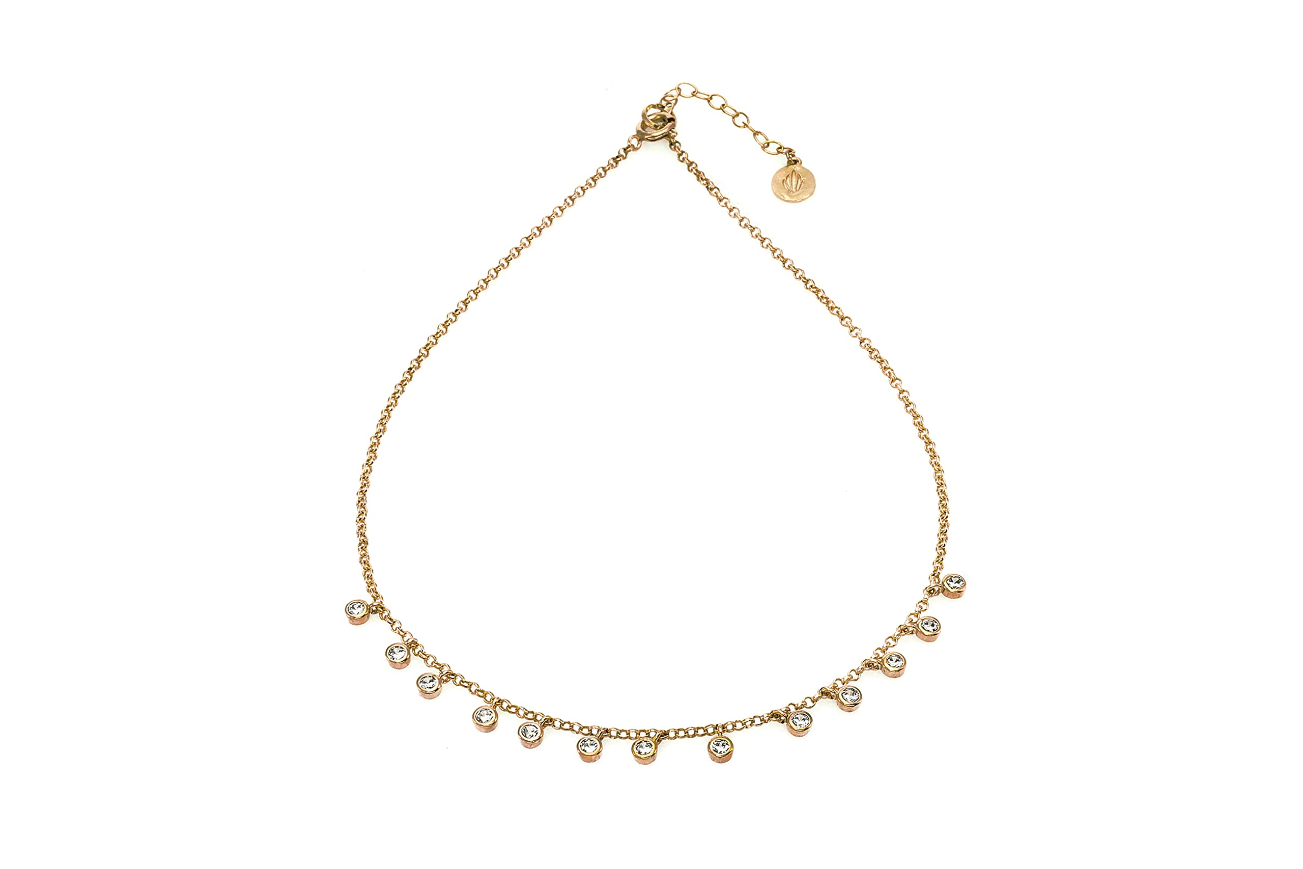18k Gold CZ Necklace - Elegant Cubic Zirconia Pendant Necklace for Women - Delicate Gold Chain Jewelry - Perfect Bridesmaid Gift & Minimalist Everyday Necklace - Ideal for Weddings, Parties and Special Occasions