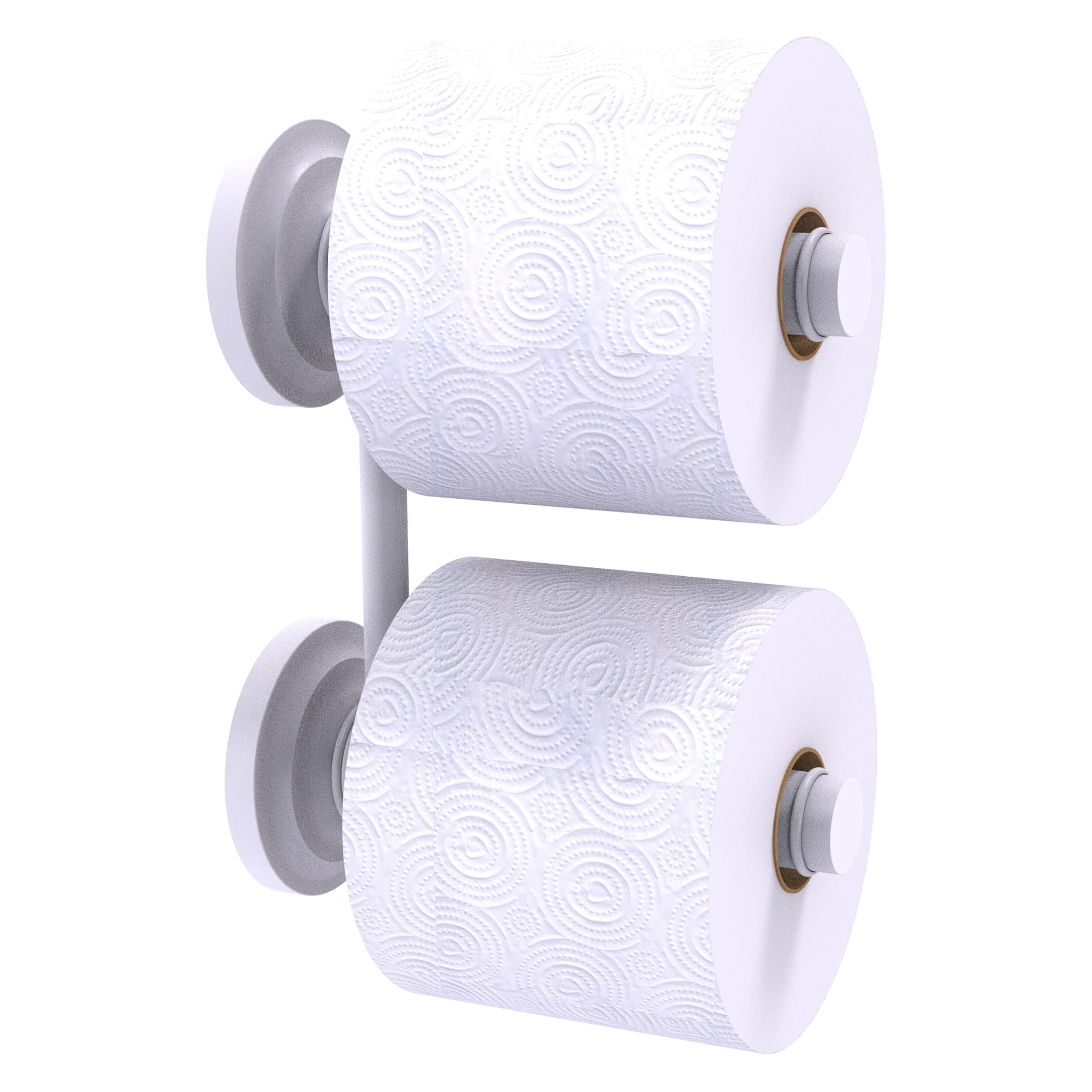 Allied Brass QN-24-RR-2 Que Collection 2 Reserve Roll Toilet Paper Holder, Matte White - Durable Bathroom Tissue Holder for Modern Homes & Luxury Hotels