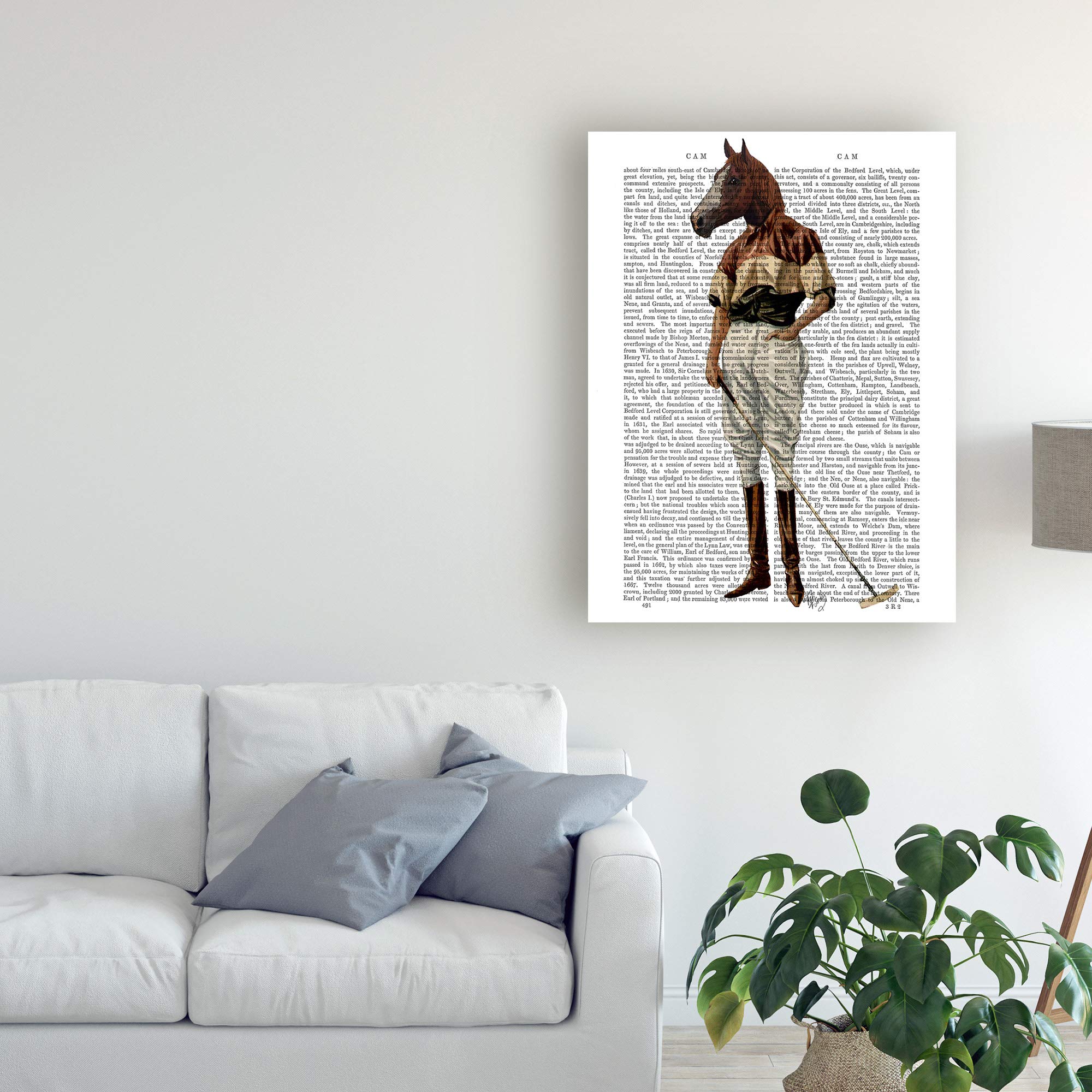 Trademark Fine Art 35x47 Polo Horse Print by Fab Funky - Elegant Equestrian Wall Decor for Living Room, Office & Game Room