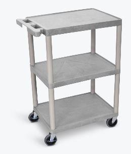 Luxor 3-Tier Gray Rolling Utility Cart - Perfect for Kitchen, Bathroom, Office & Home Organization
