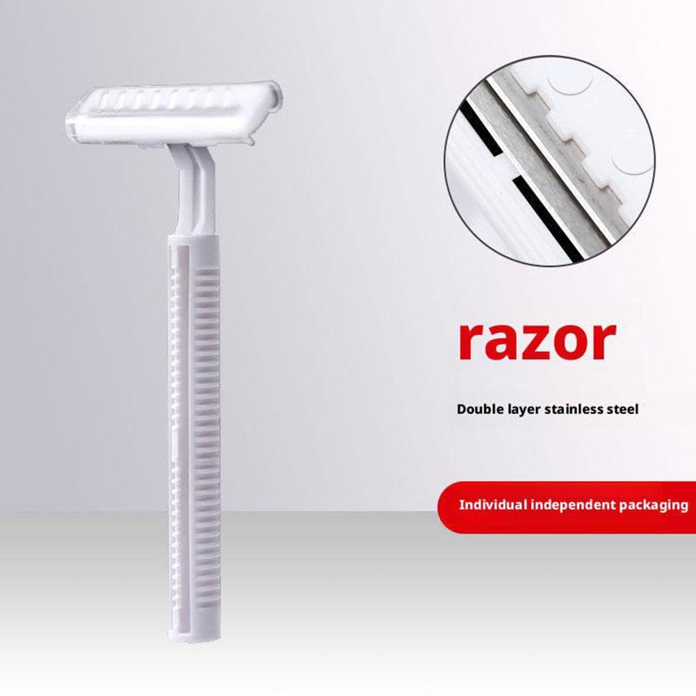 Bulk Disposable Double Blade Shaving Razors - Travel Size Men's Safety Razor Kit (Individually Wrapped) - Blue | Perfect for Hotels, Travel, Homeless Shelters & Guest Rooms | Durable Shaving Supplies for On-The-Go Grooming