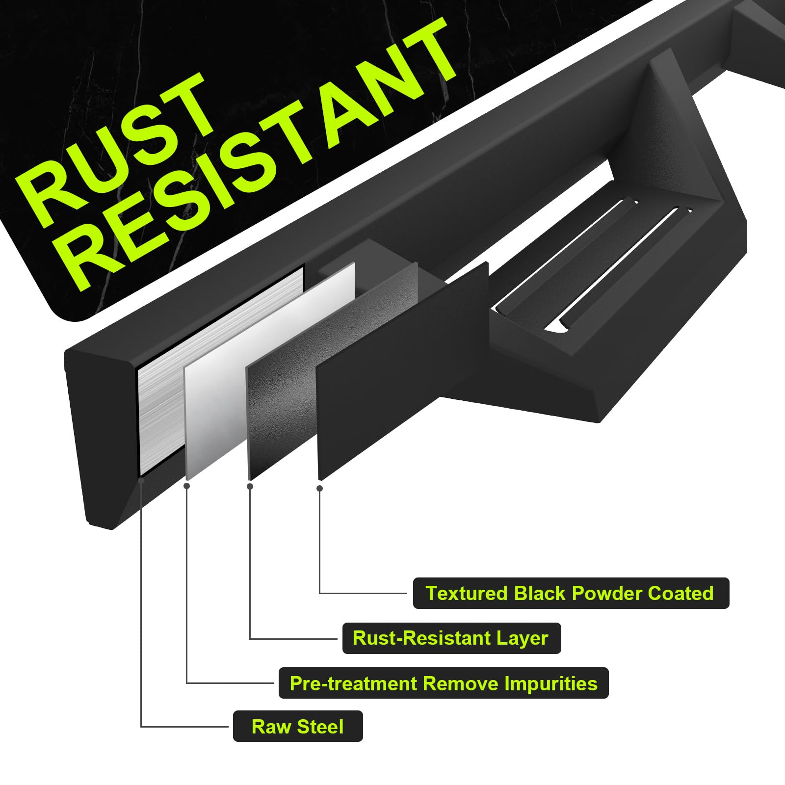 ONINE Drop Steps Custom Fit Running Boards for 2019-2025 Chevy Silverado/GMC Sierra 1500 & 2020-2025 Chevy Silverado/GMC Sierra 2500HD 3500HD Crew Cab - Textured Black Side Steps Nerf Bars Rock Sliders - Perfect for Off-Roading & Truck Access