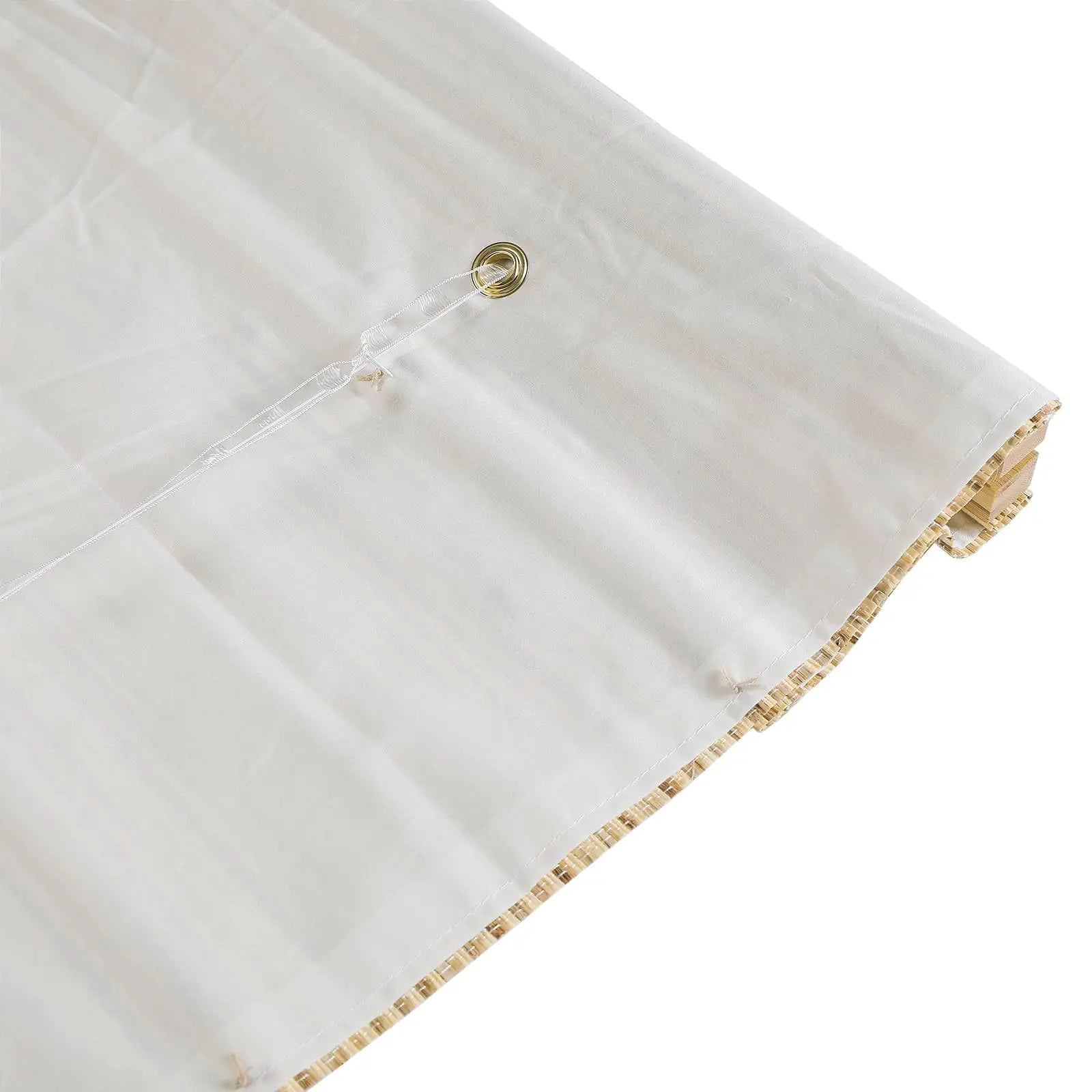 Natural Ramie Bamboo Woven Window Shade - Light Beige Brown | Eco-Friendly Room Darkening Blinds for Living Room & Bedroom