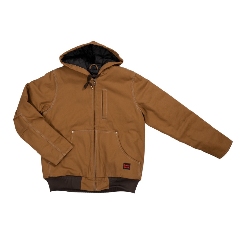 Tough Duck Women's Work Bomber Jacket WJ32 - Durable Brown Duck Canvas Jacket for Outdoor Work, Construction & Cold Weather Protection