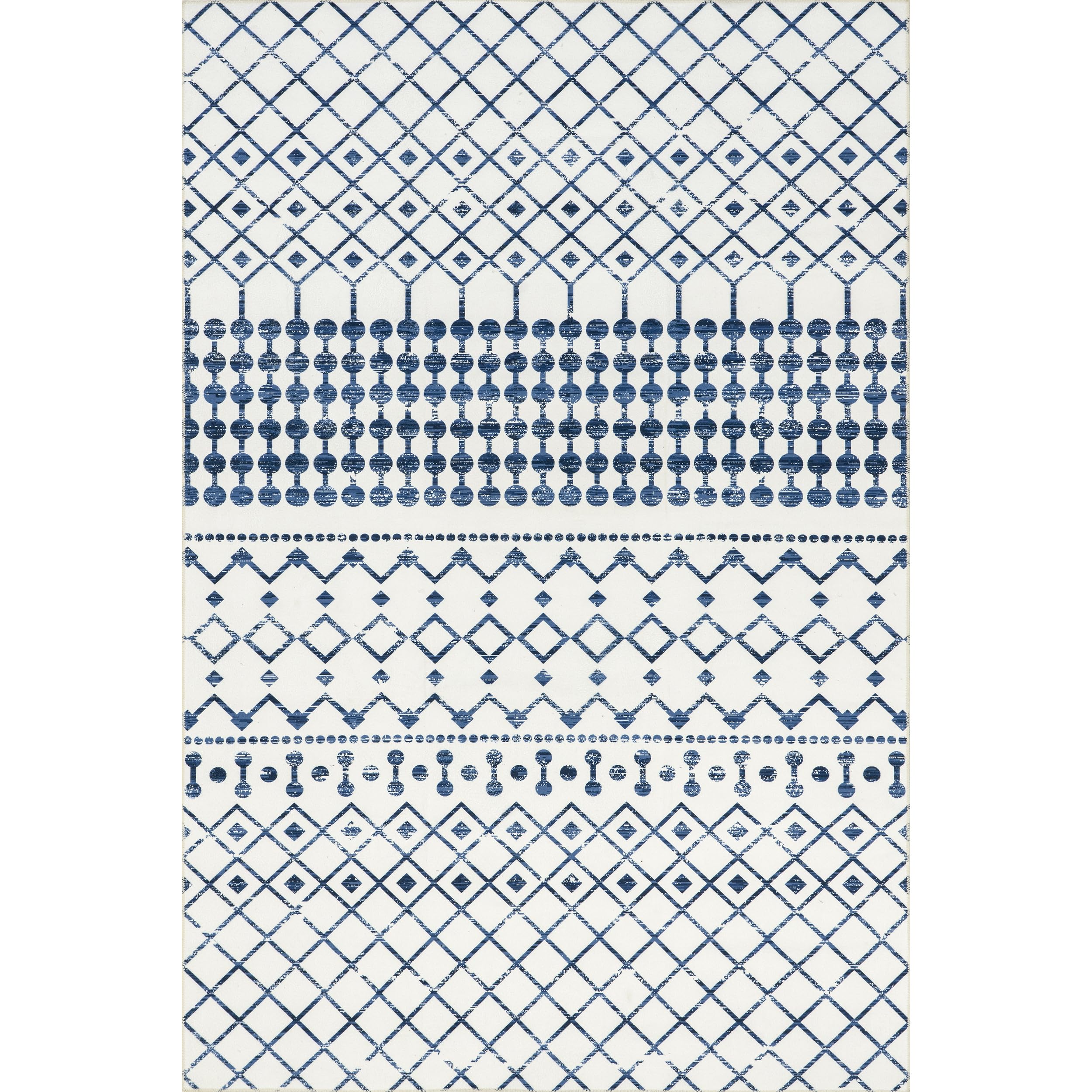 nuLOOM 5' x 8' Washable Area Rug - Stain Resistant, Non-Slip Backing, Low Profile - Perfect for Living Room, Bedroom & Dining Room - Blythe Blue | Soft & Durable for Home Decor, Pet-Friendly Floor Covering