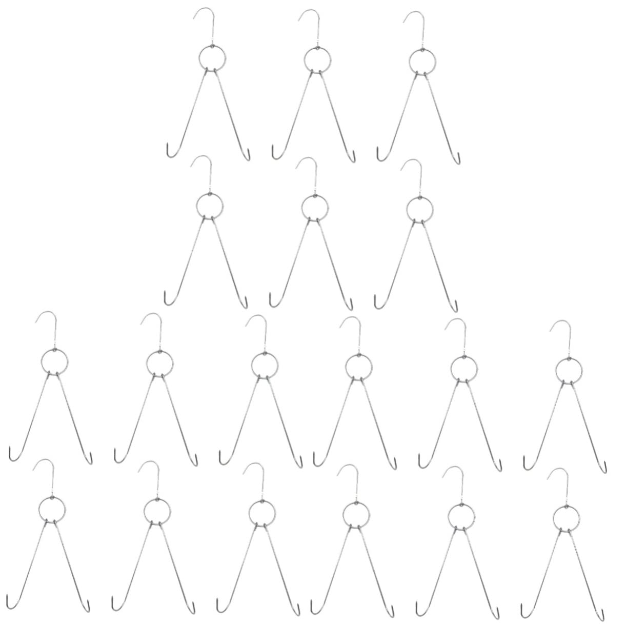 18-Piece Stainless Steel Hangers & Outdoor Hooks - Heavy Duty Stroller Wagon Accessories, Meat Hooks for BBQ, Steak Hangers, Butcher Hooks - Perfect for Suckling Pig, Barbecued Pork & Bacon Grilling - Ideal for Outdoor Cooking, Camping & Backyard Parties