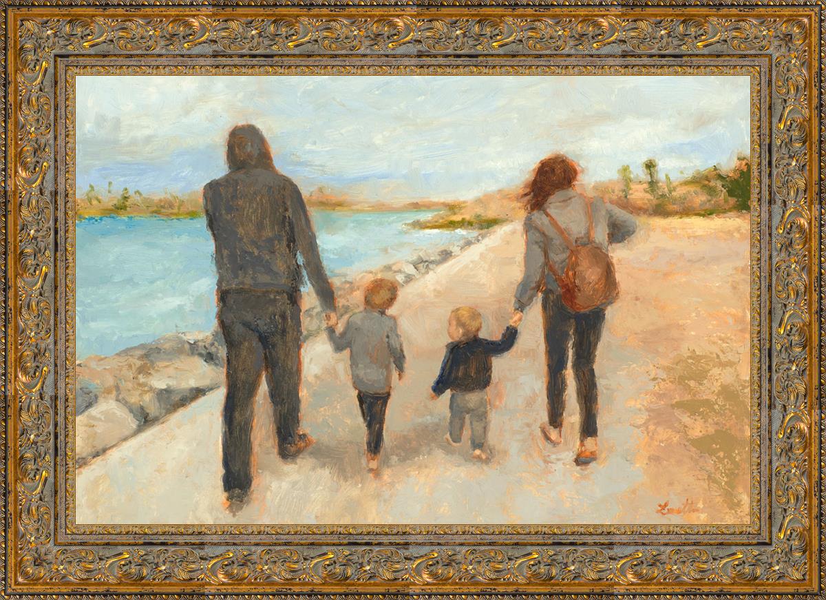Family Walk On The Beach - Comfortable & Stylish Beach Sandals for Women, Men and Kids | Perfect for Summer Vacations, Seaside Strolls and Outdoor Adventures